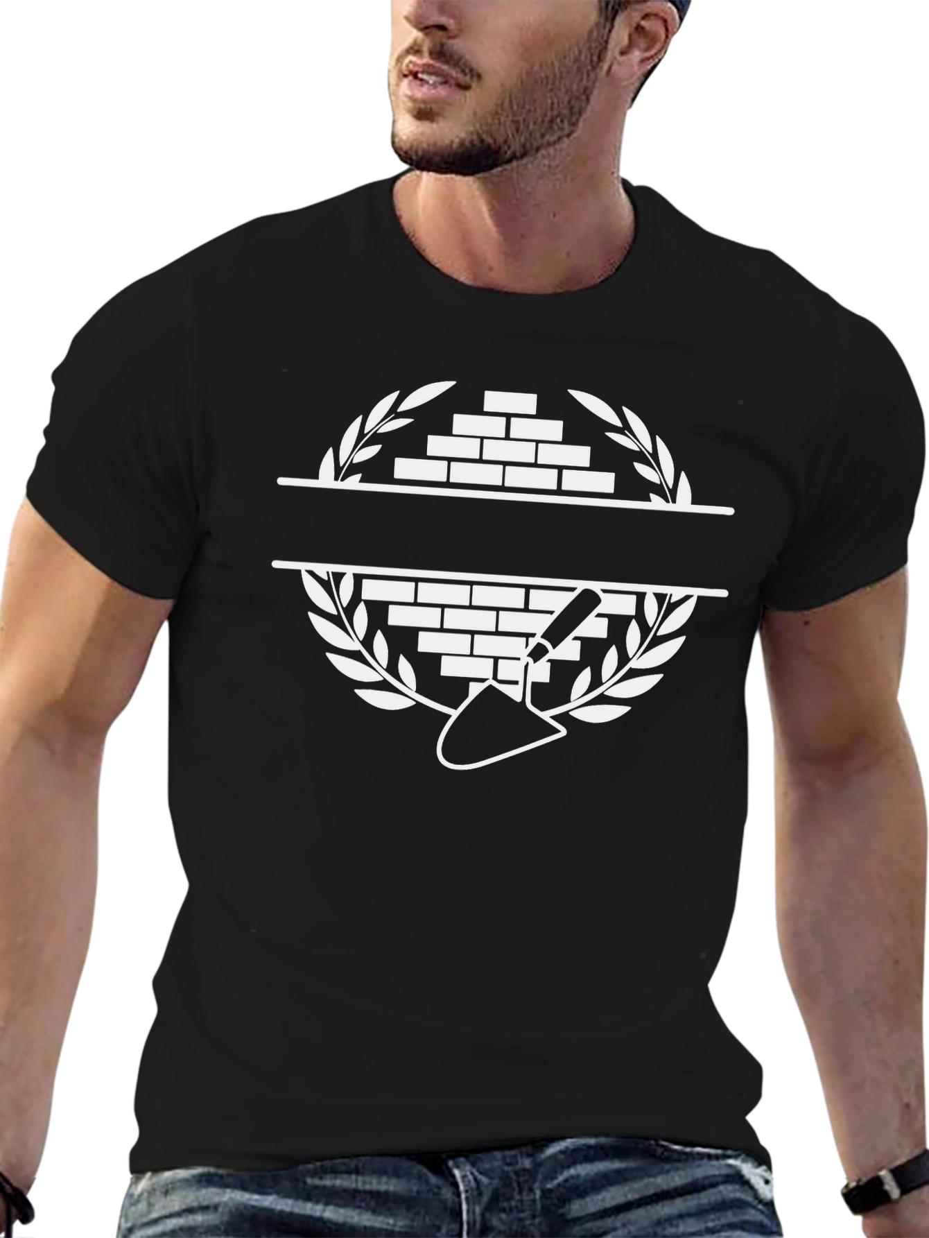 Black Brick Mason T-Shirt - Construction Worker Tee view 6