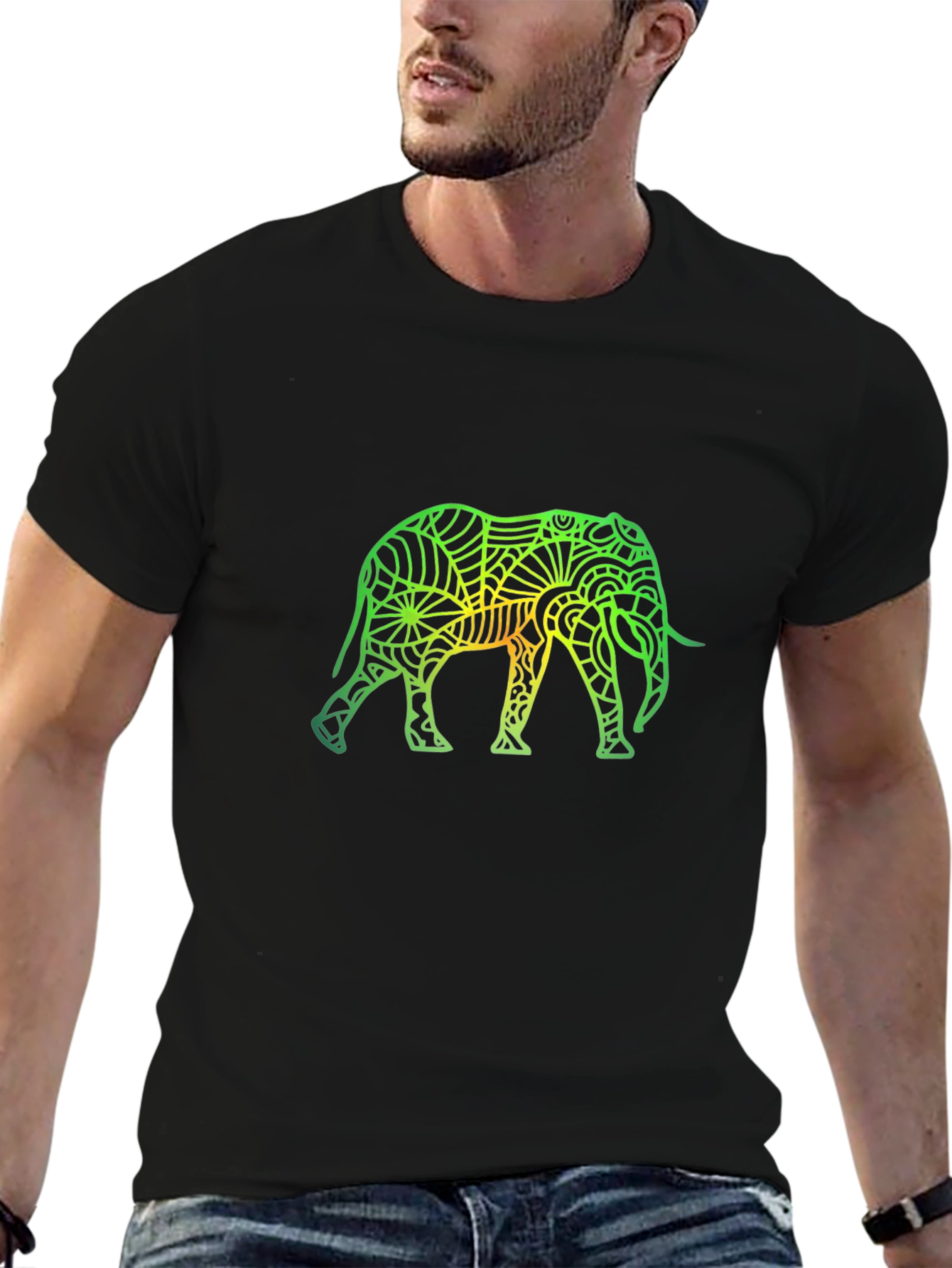 Black Elephant Graphic Tee - Stylish Animal Design view 6
