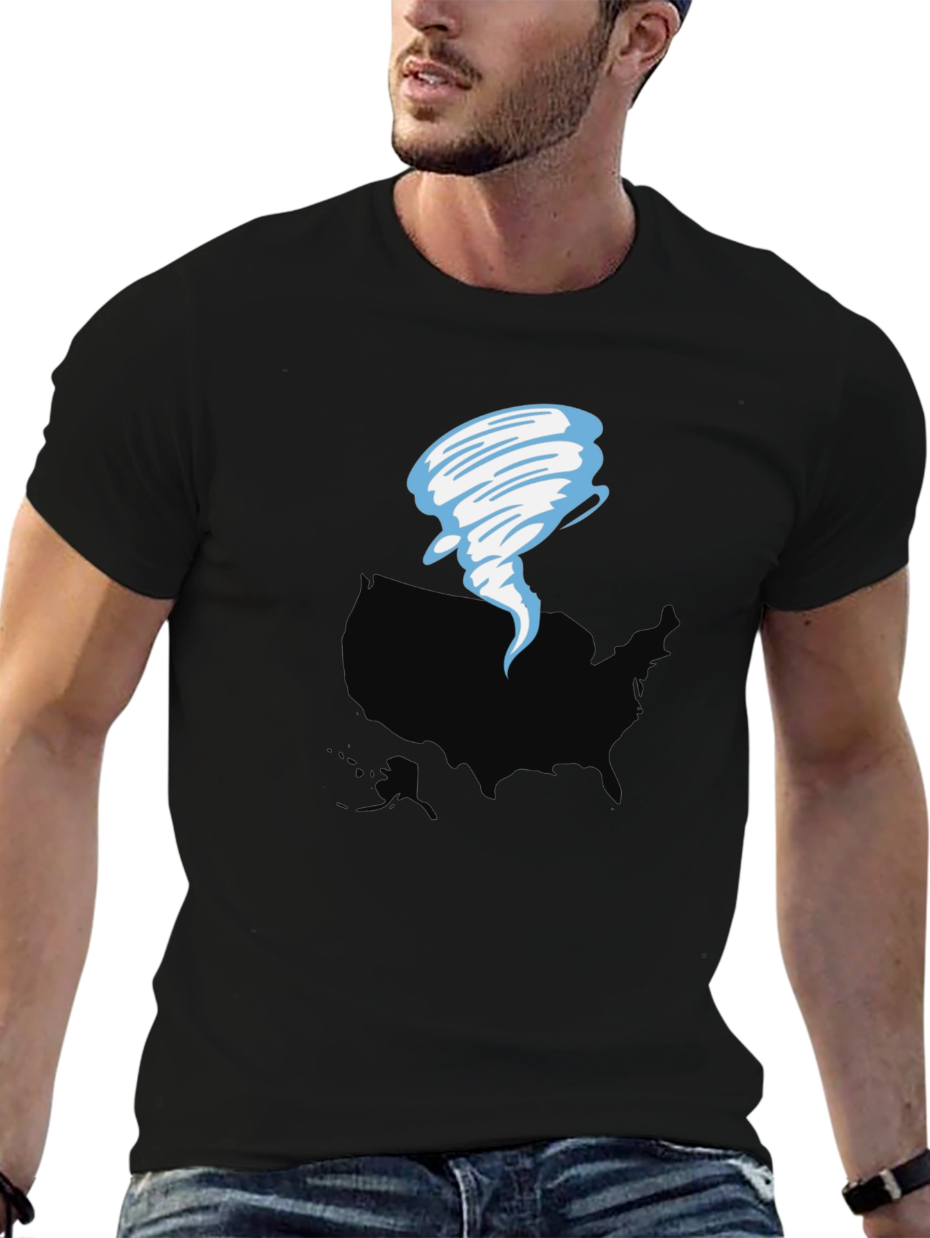 Black Tornado USA Graphic T-Shirt - Weather Tee view 6
