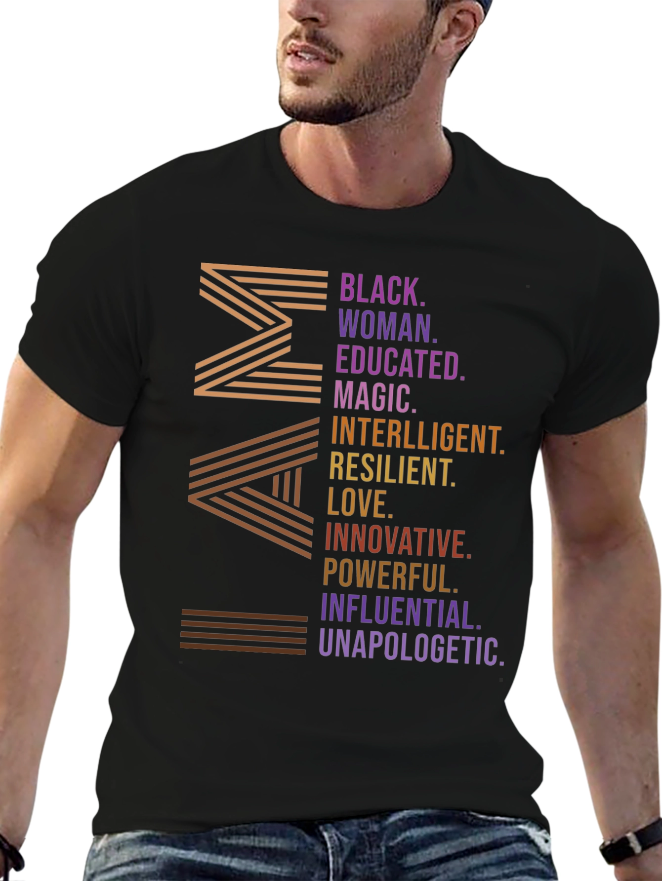 Black Empowered Black Woman Graphic T-Shirt view 6