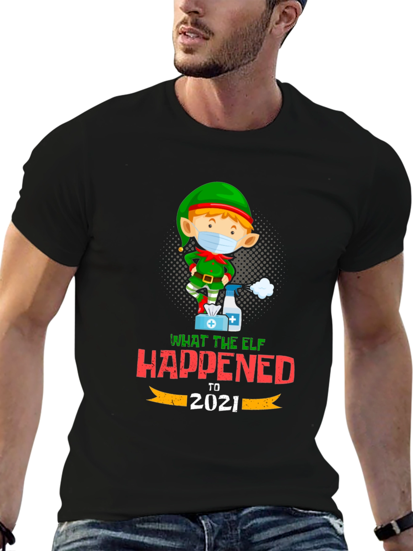 Black What The Elf Happened to 2021 T-Shirt view 6