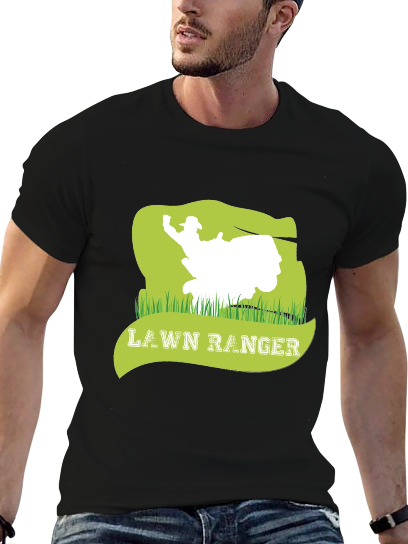 Black Lawn Ranger Graphic Tee - Mowing Humor view 6