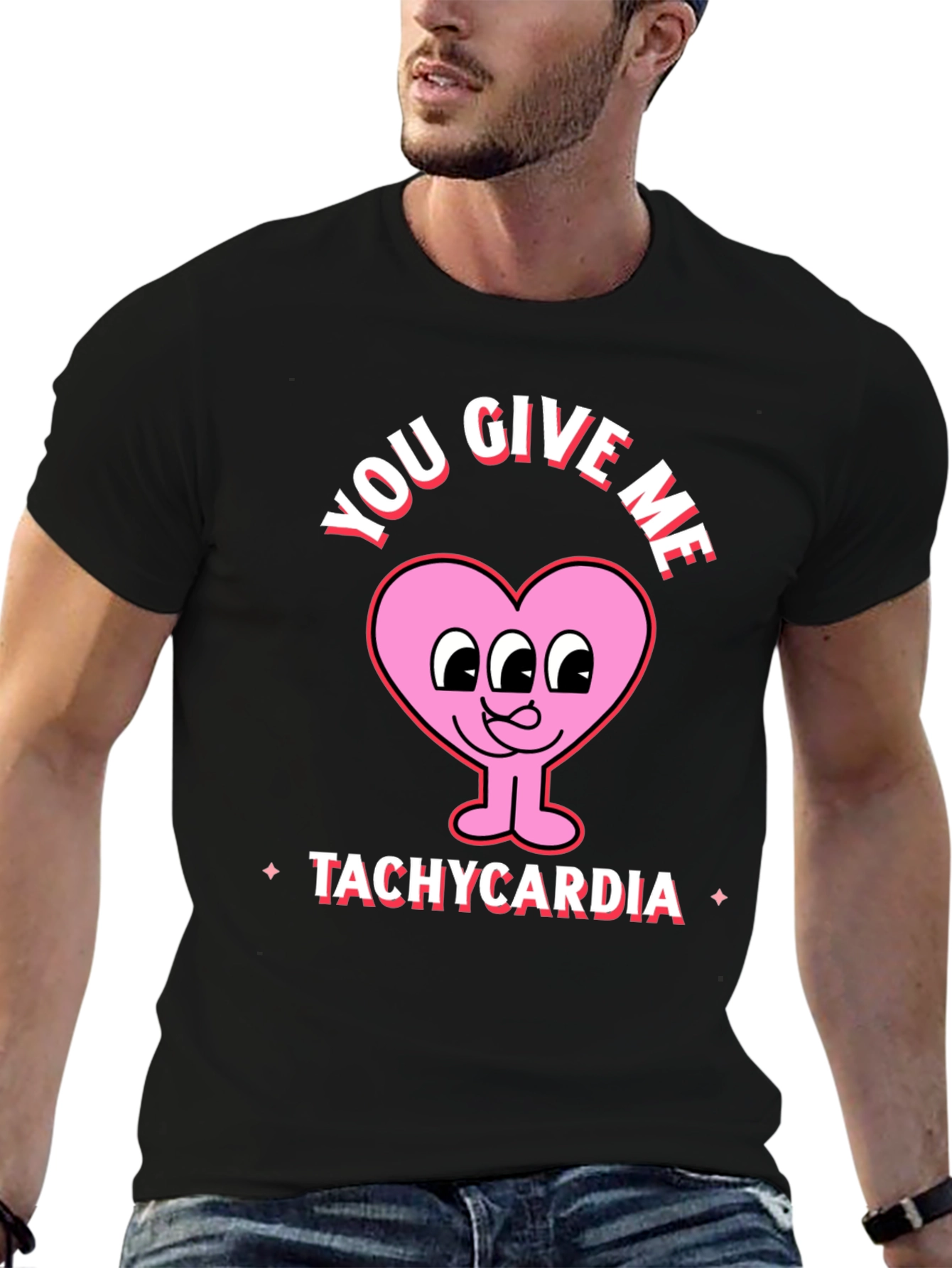 Black You Give Me Tachycardia Graphic Tee view 6