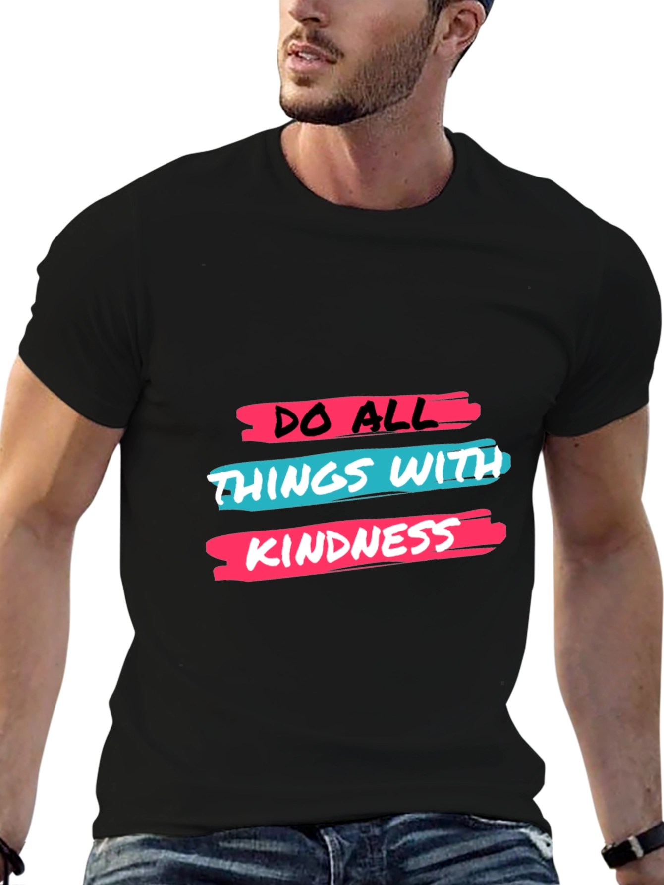 Black Kindness Graphic Tee - Black Unisex T-Shirt view 6