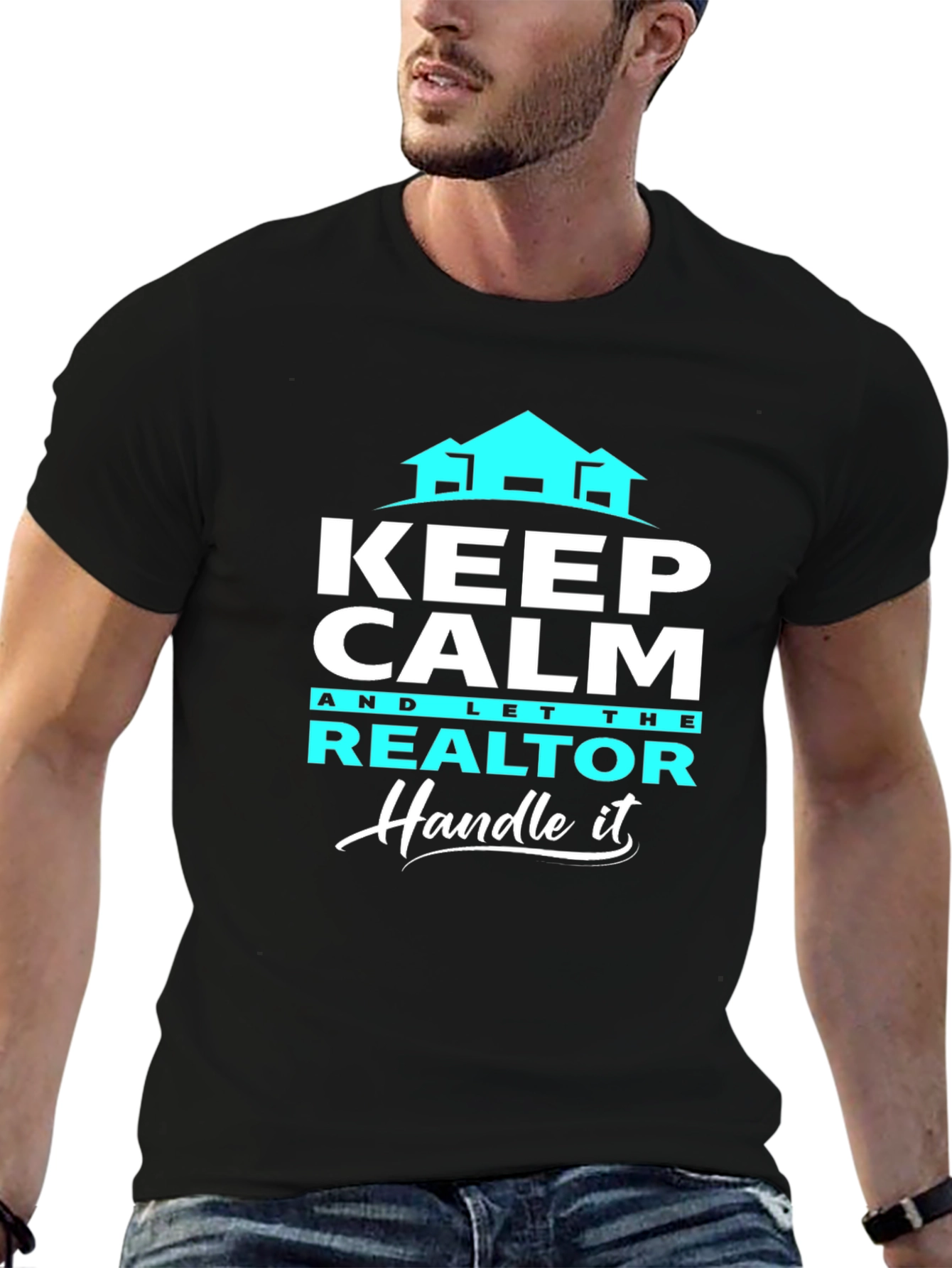 Black Keep Calm Realtor T-Shirt: Handle It view 6