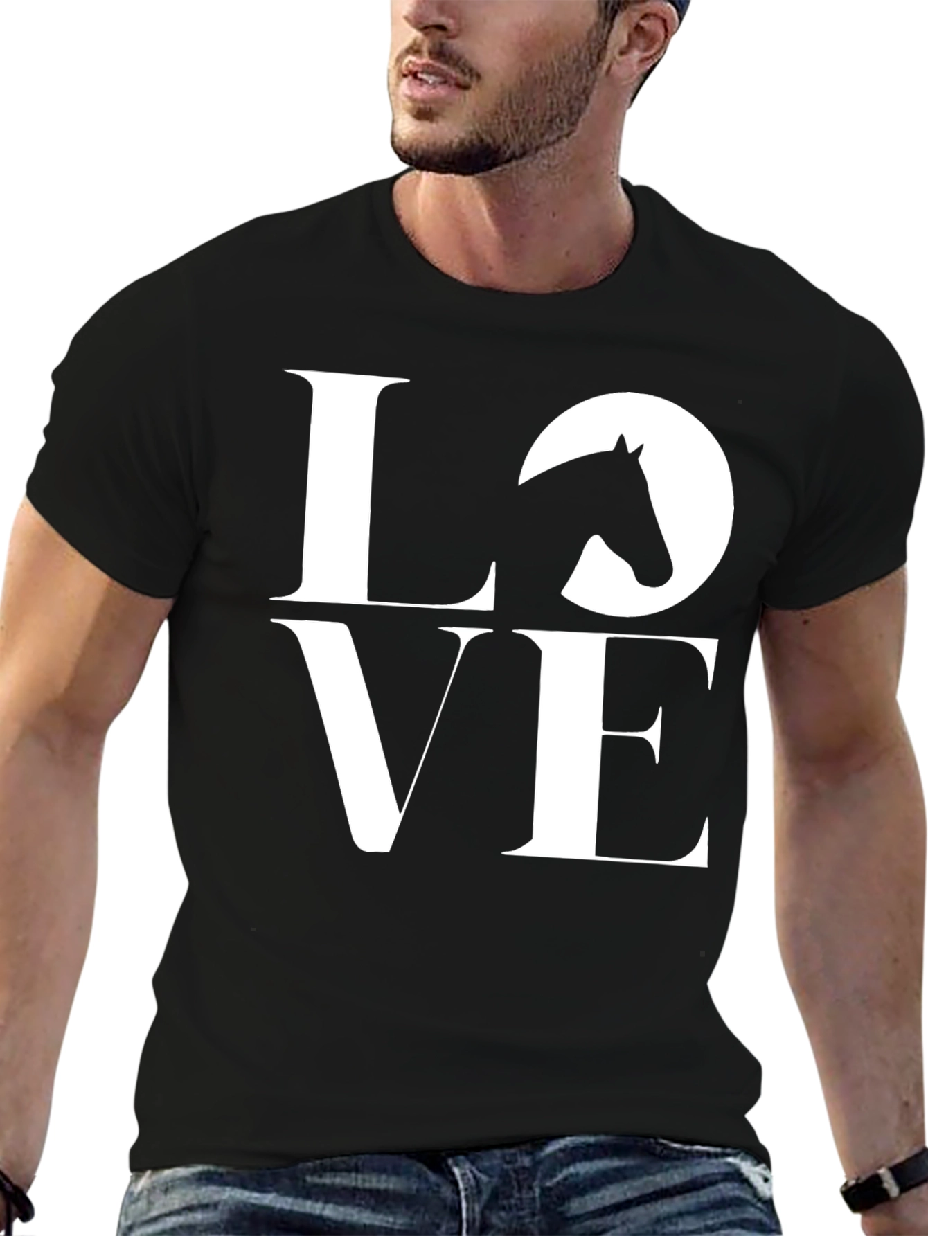 Black Horse Love T-Shirt - Equestrian Style Tee view 6