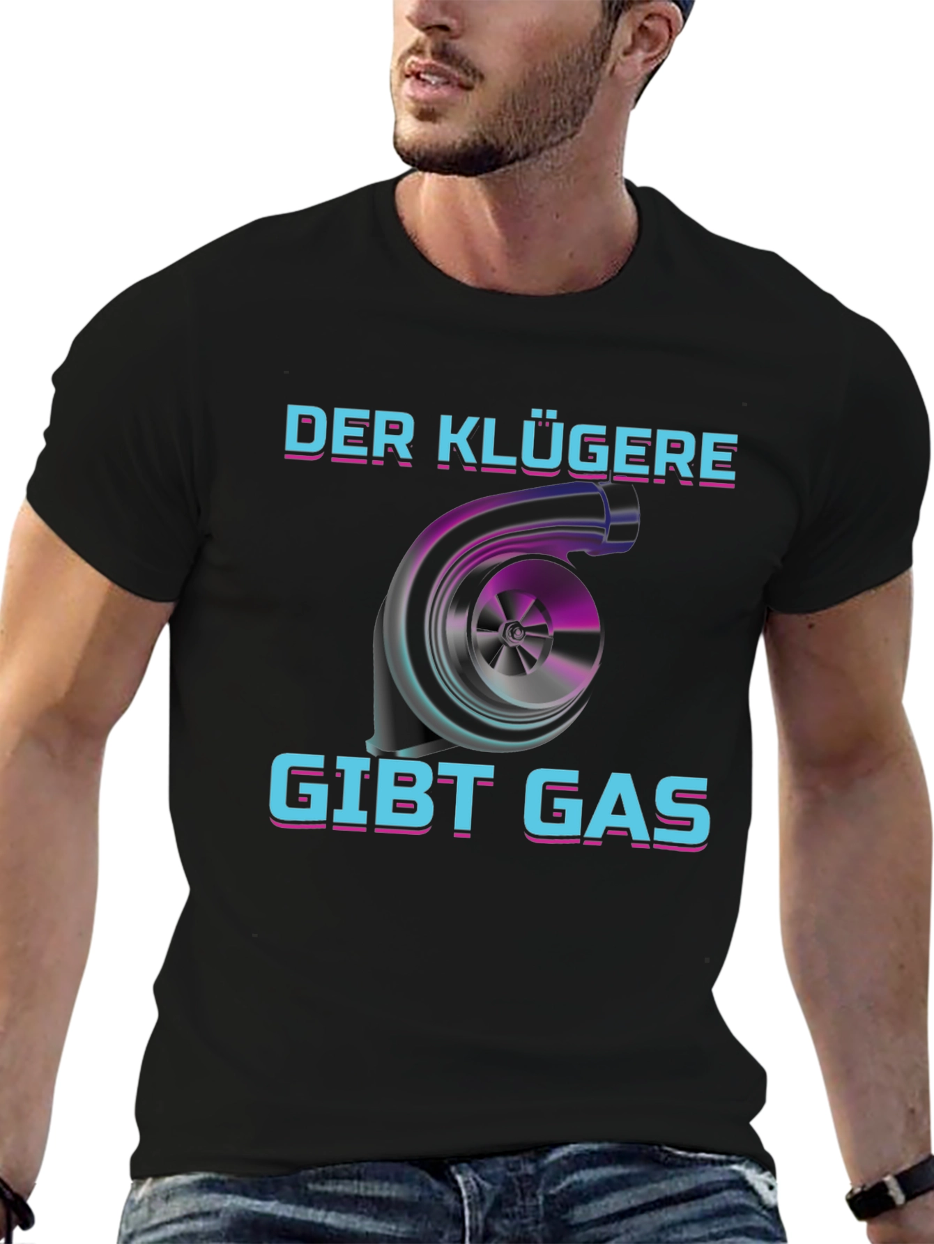 Black Der Klügere Gibt Gas T-Shirt view 6