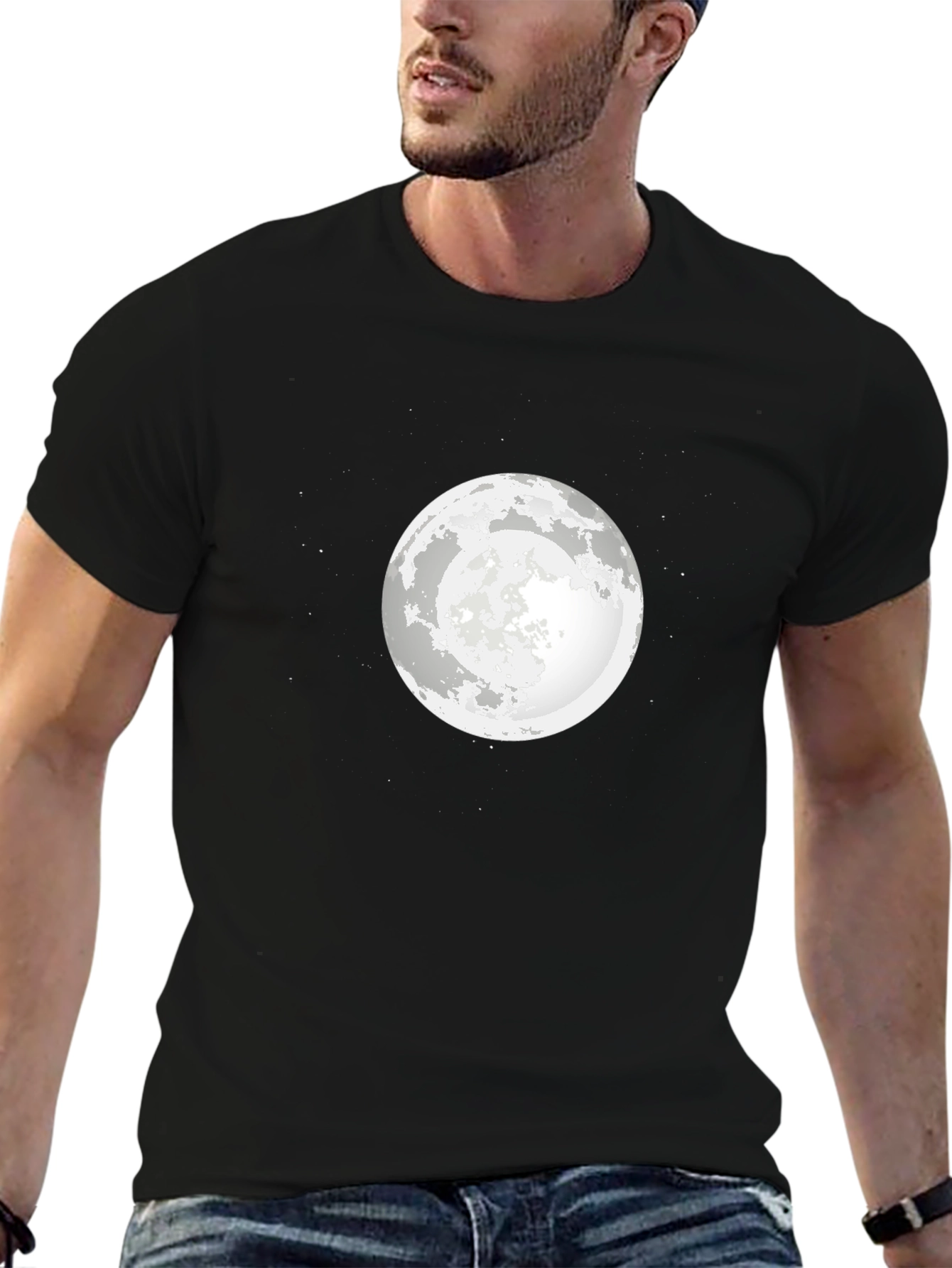 Black Moon Graphic Black T-Shirt - Celestial Style view 6
