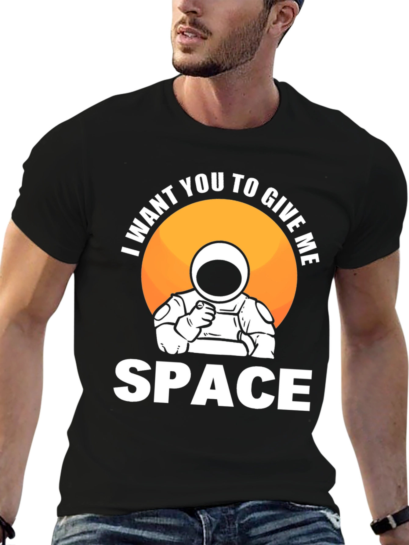 Black Give Me Space Astronaut Graphic Tee view 6