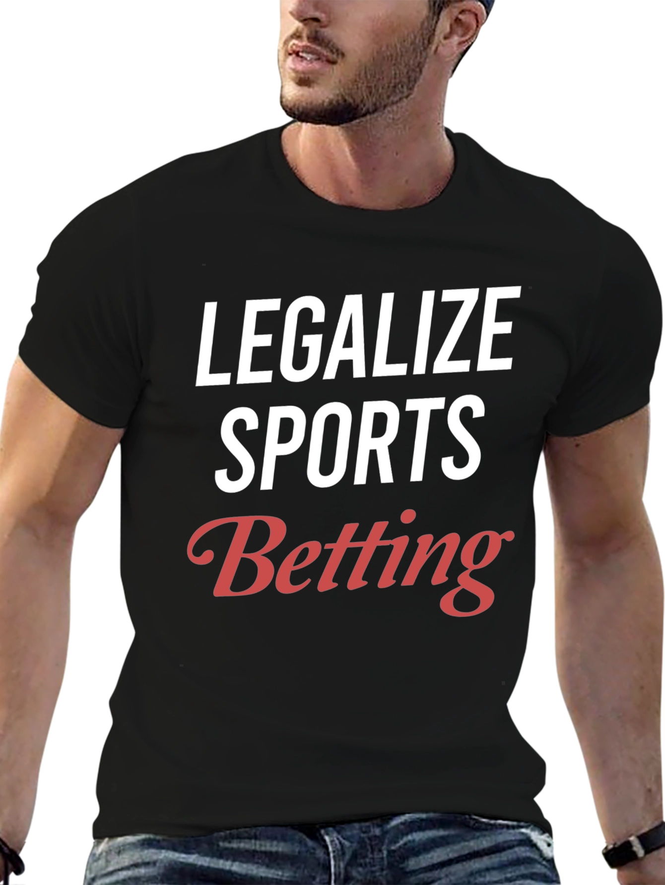 Black Legalize Sports Betting T-Shirt - Black view 6