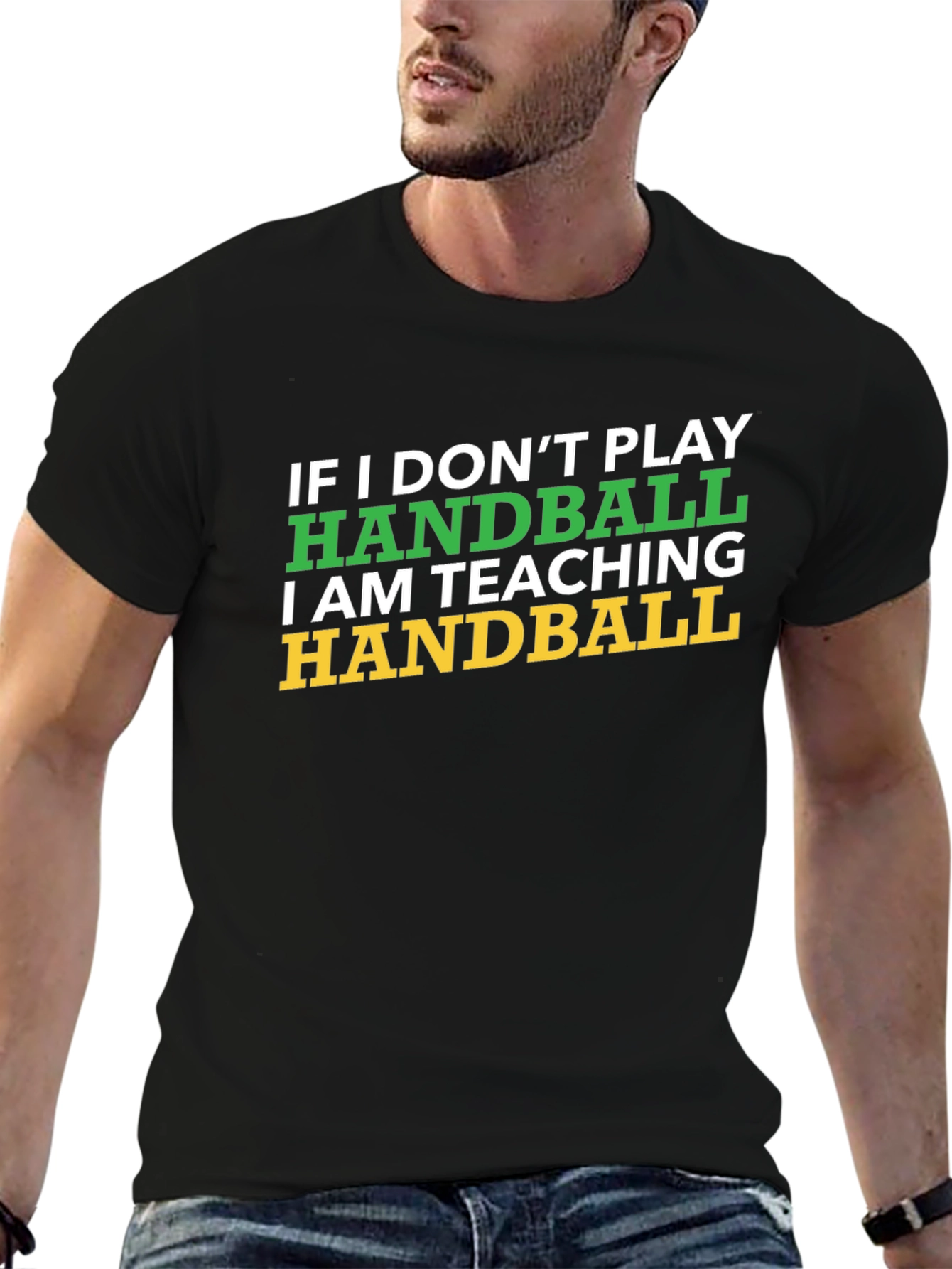 Black Handball Teacher T-Shirt - Funny Handball Gift view 6