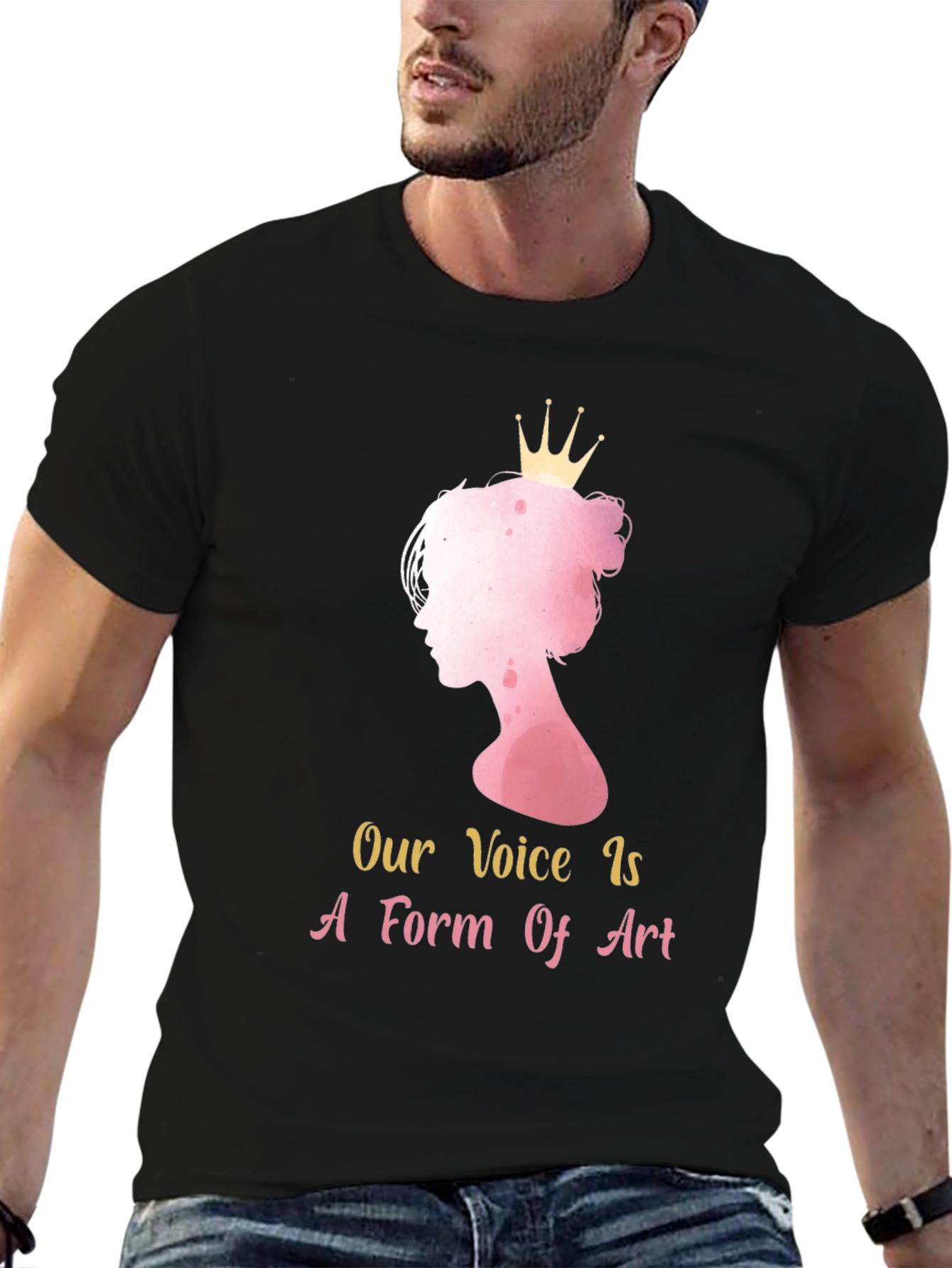 Black Feminist Art T-Shirt - Our Voice is Art view 6