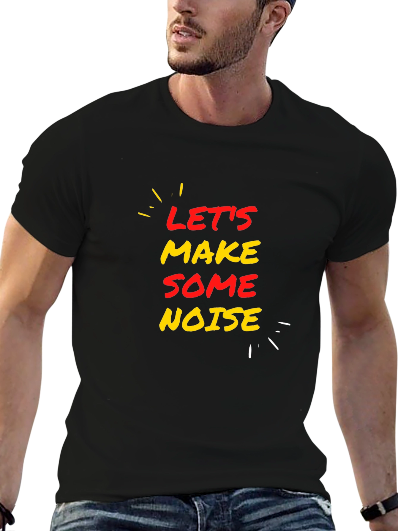Black Let's Make Some Noise T-Shirt view 6