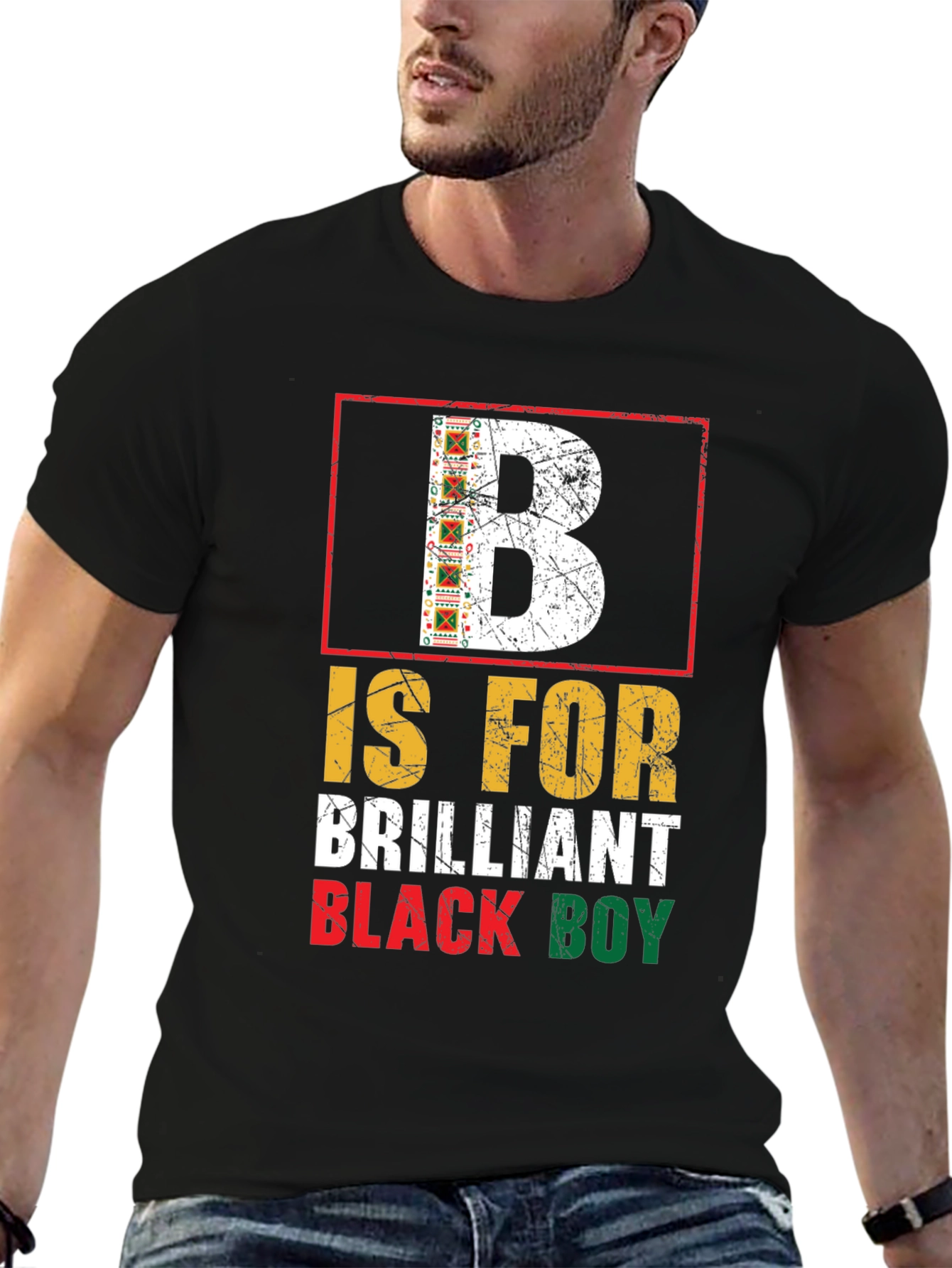Black Brilliant Black Boy Graphic T-Shirt view 6