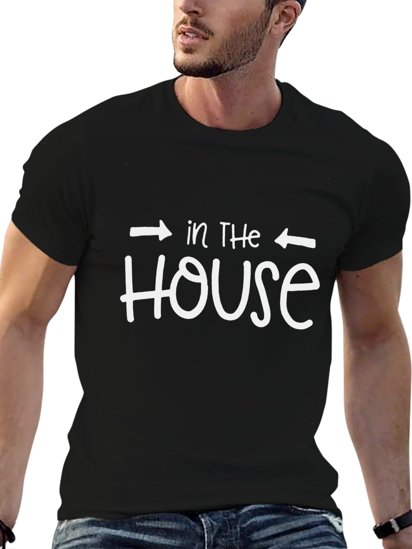 Black In The House Funny Graphic Tee - Black view 6