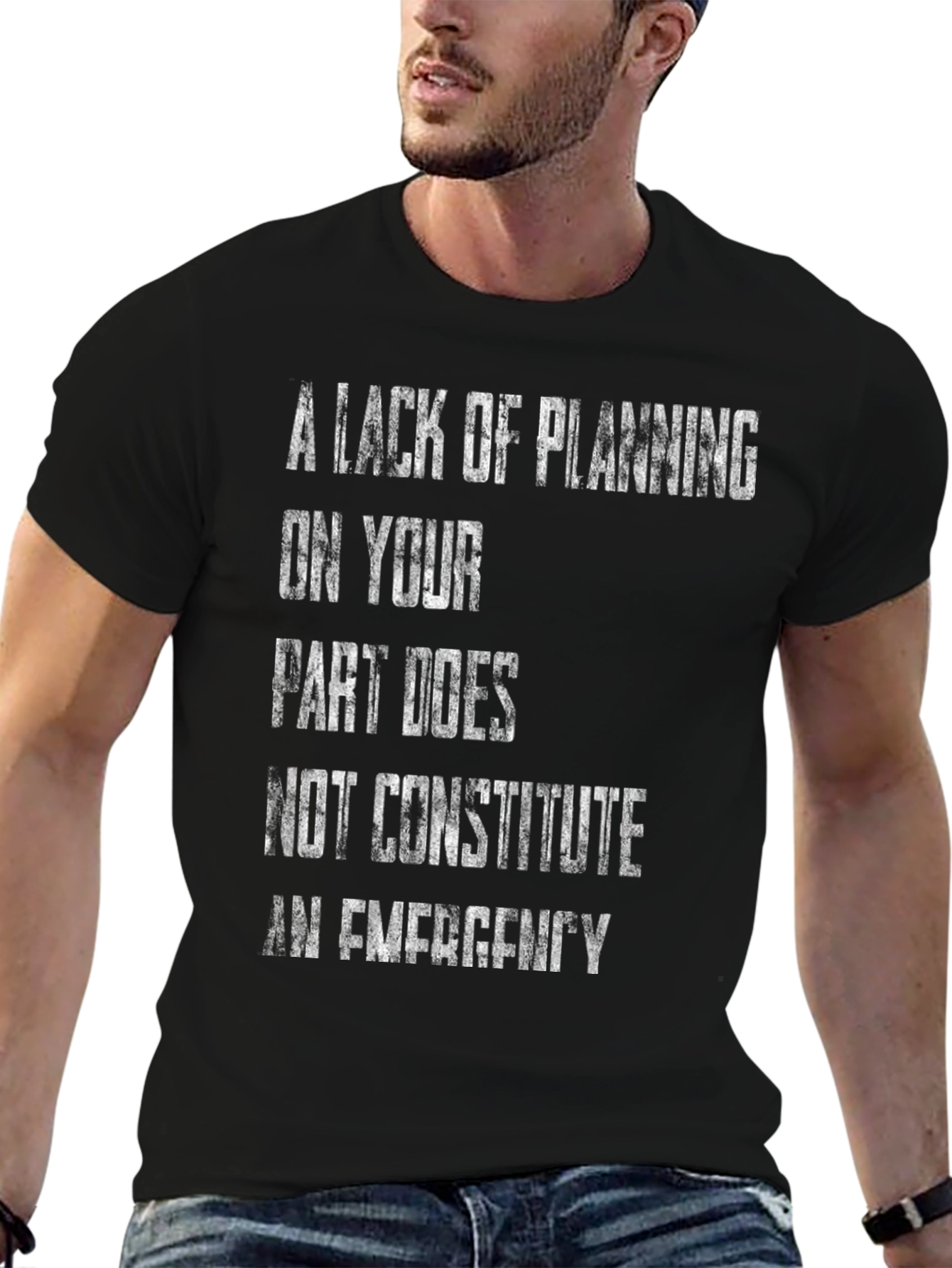 Black A Lack of Planning T-Shirt view 6