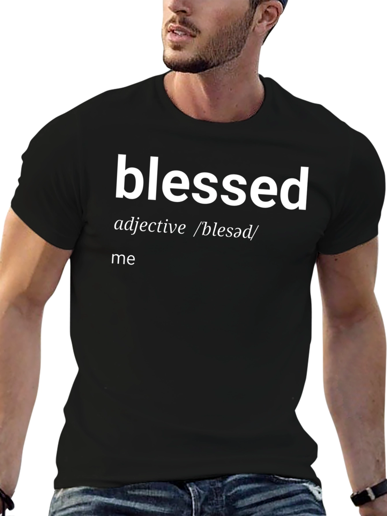 Black Blessed Definition T-Shirt - Comfortable & Stylish view 6