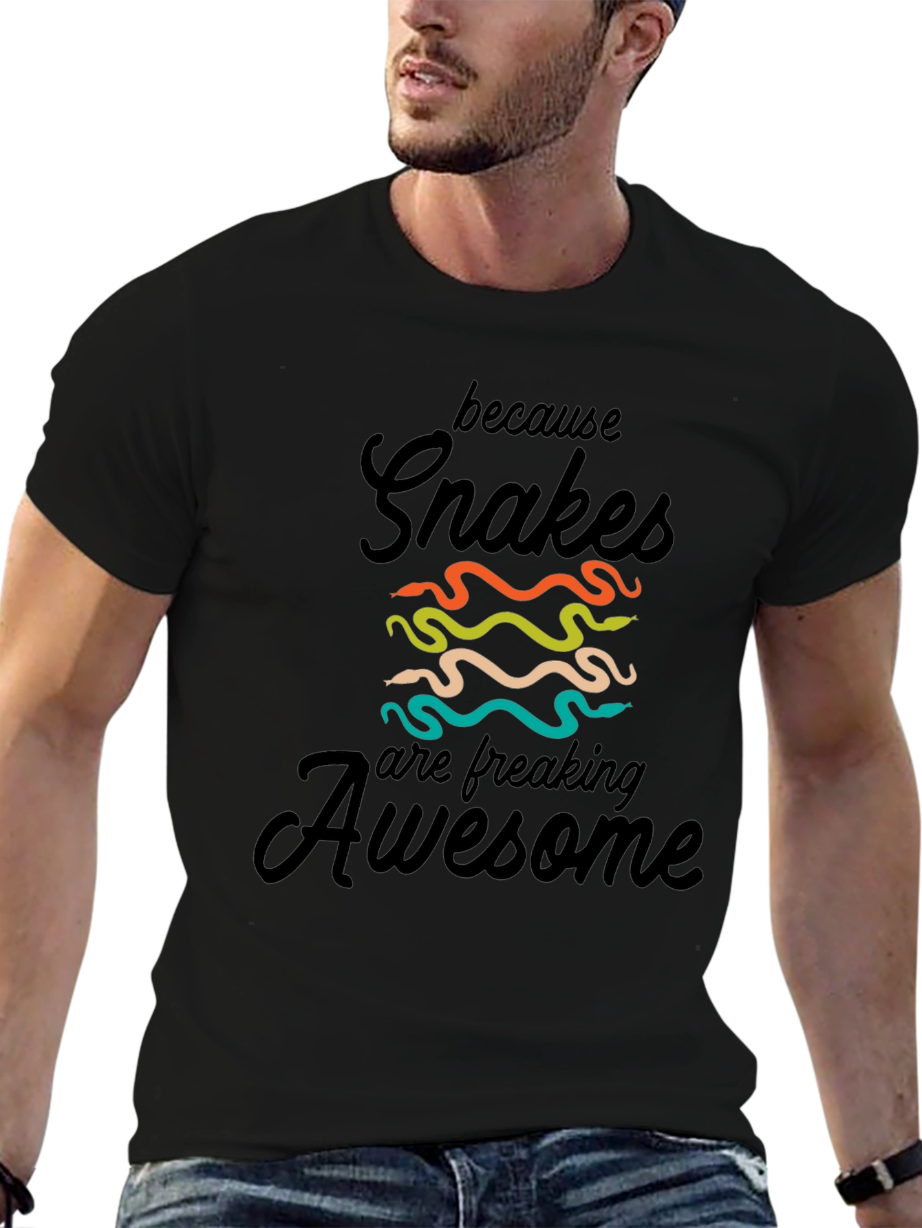 Black Snakes Are Awesome Graphic Tee view 6