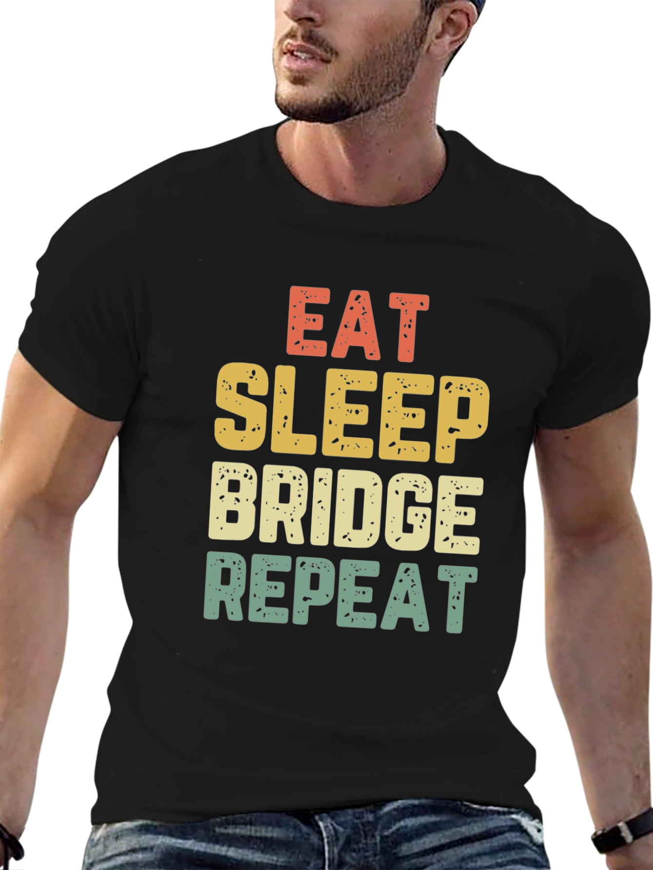 Black Eat Sleep Bridge Repeat T-Shirt view 6