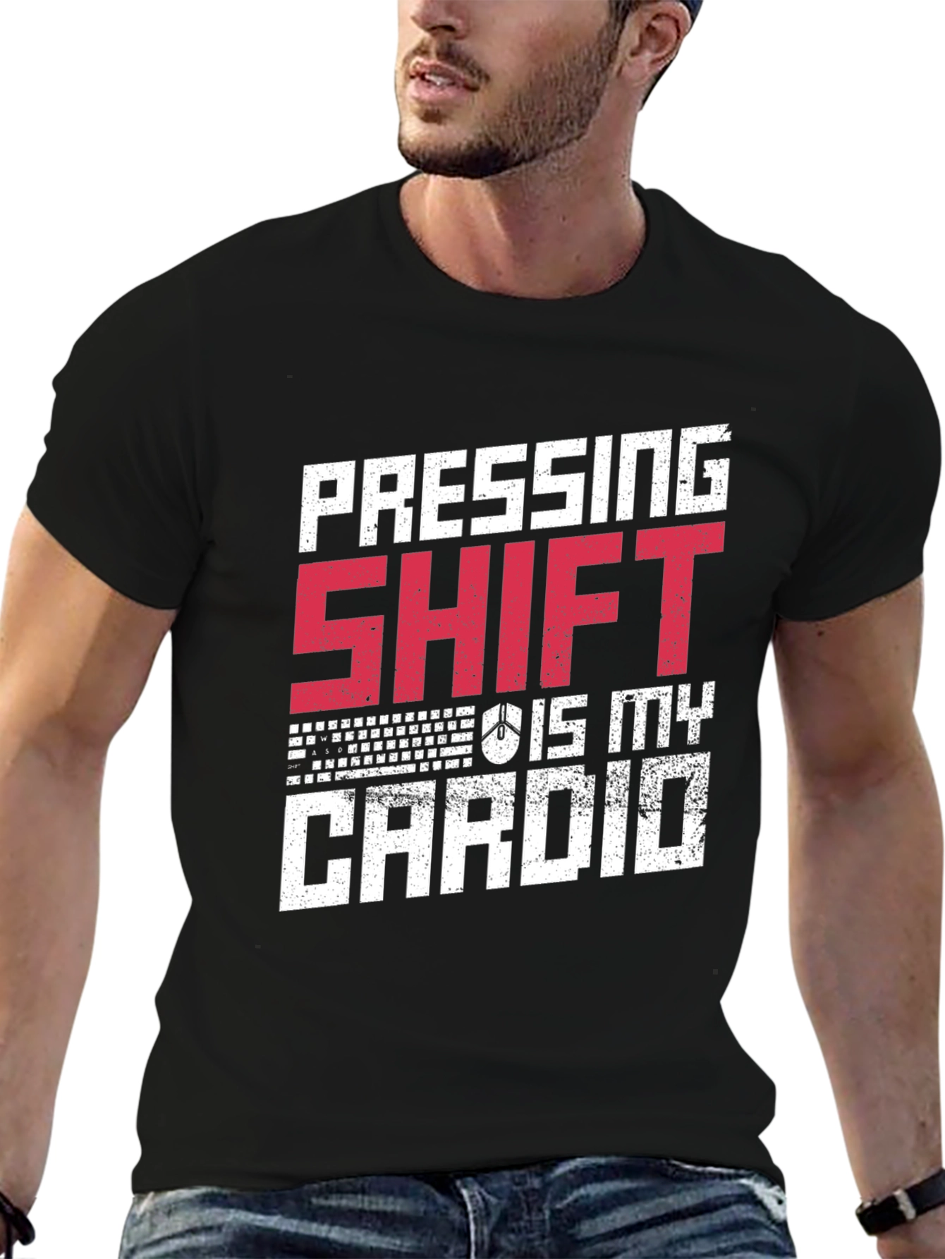 Black Pressing Shift is My Cardio Black T-Shirt view 6