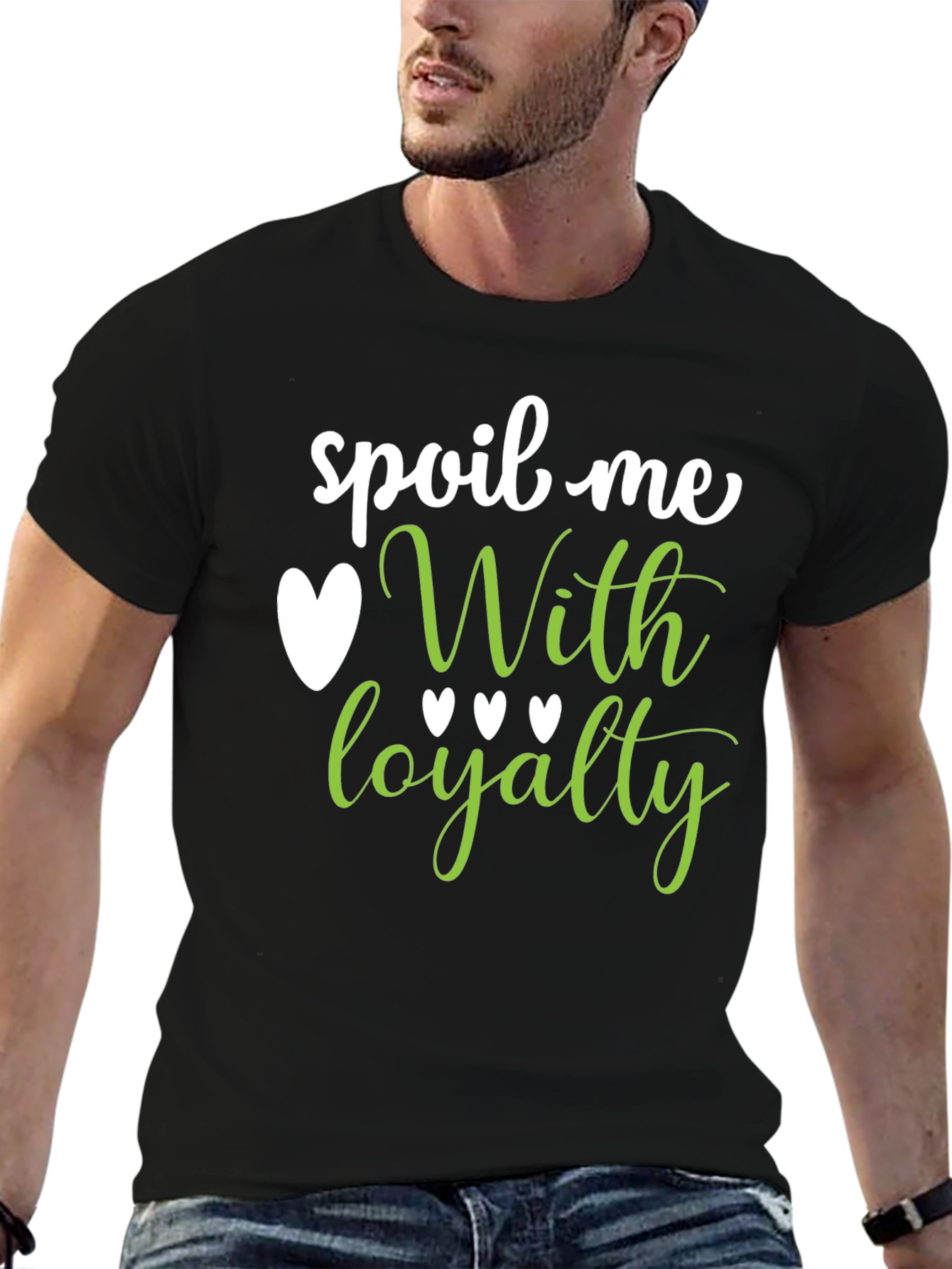 Black Spoil Me With Loyalty Graphic Tee - Black view 6