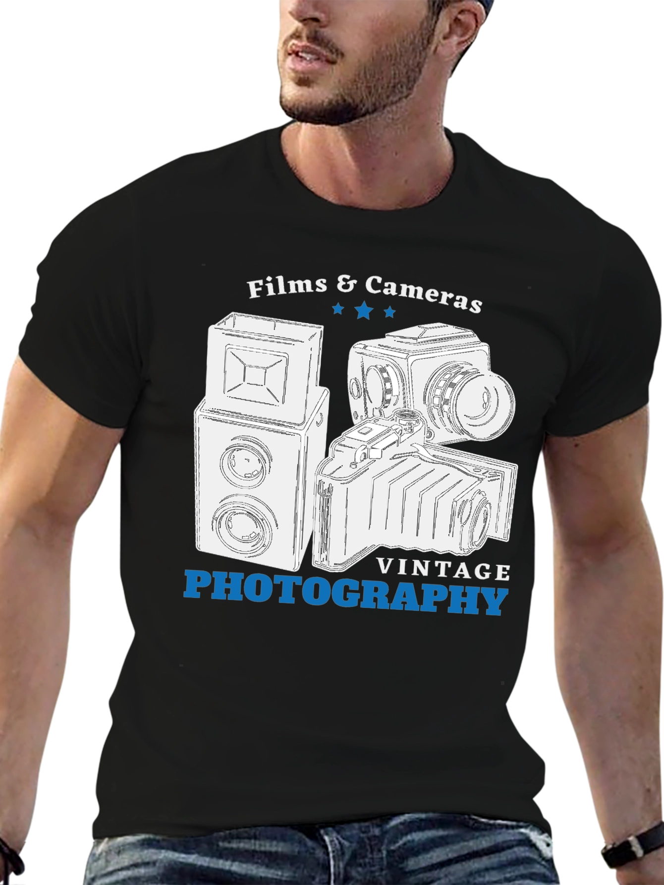 Vintage Photography T-Shirt | Films & Cameras Design - 6