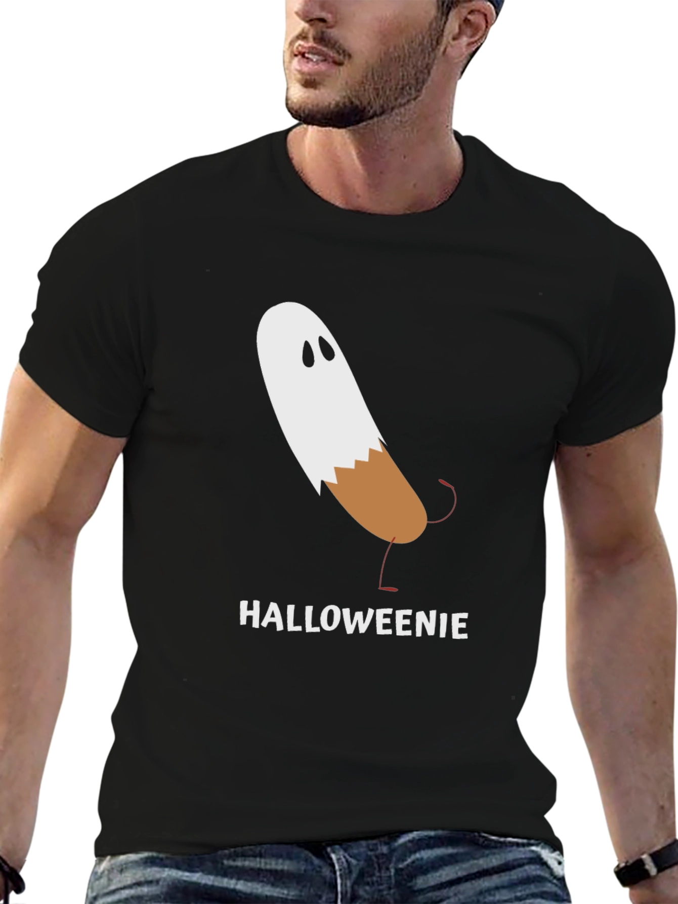 Black Halloweenie Funny Halloween T-Shirt view 6