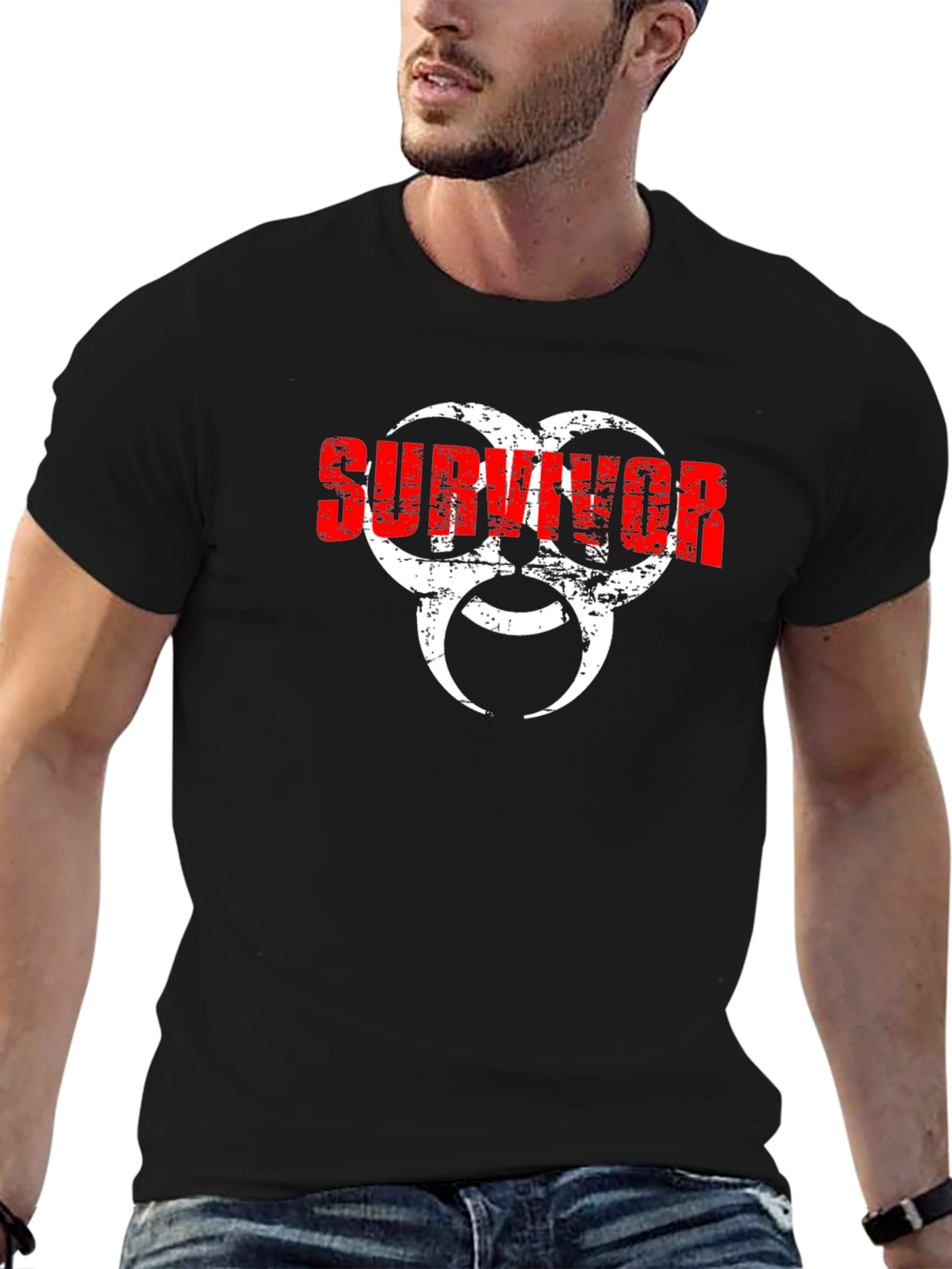 Black Survivor Biohazard Symbol T-Shirt view 6