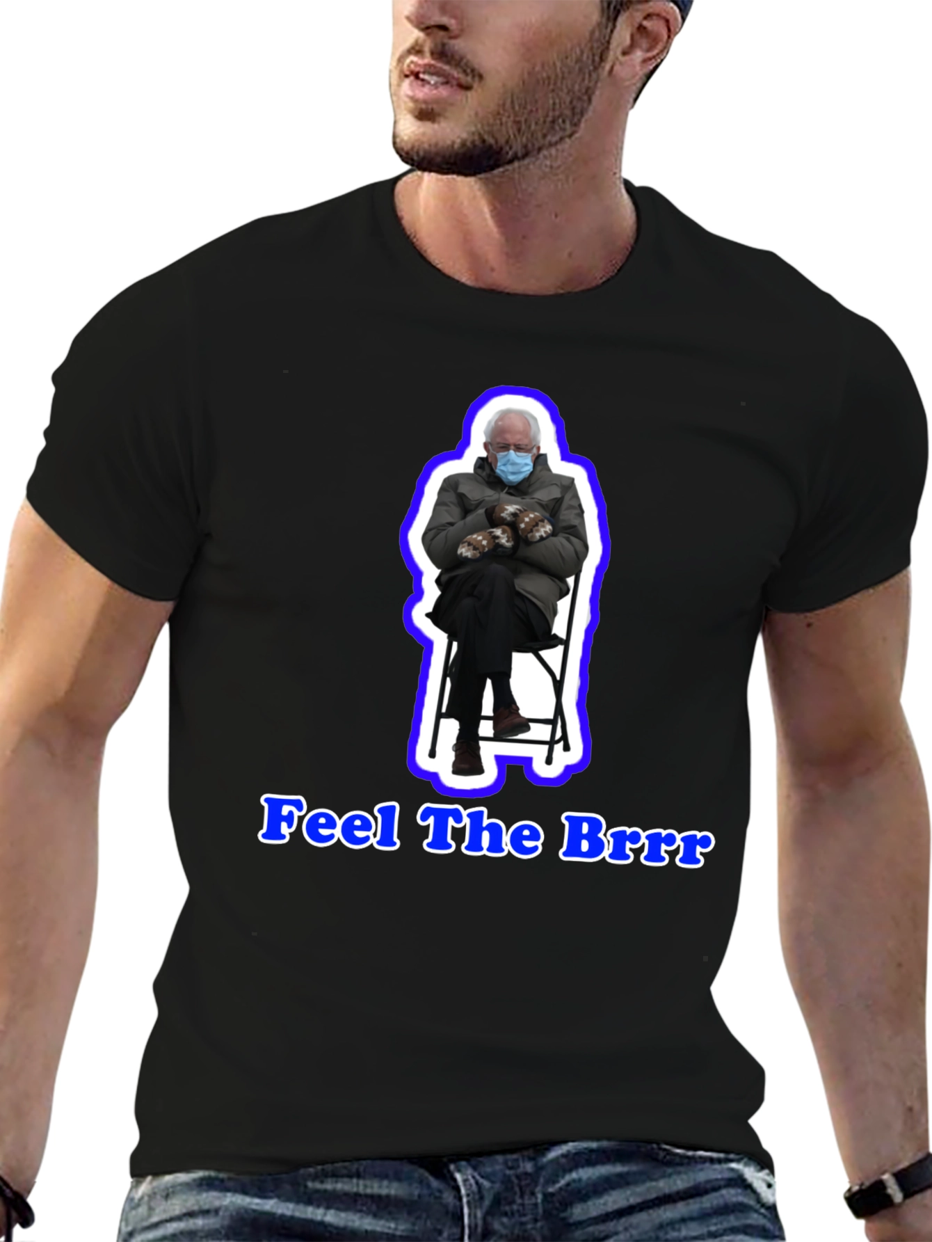 Black Feel the Brrr T-Shirt view 6