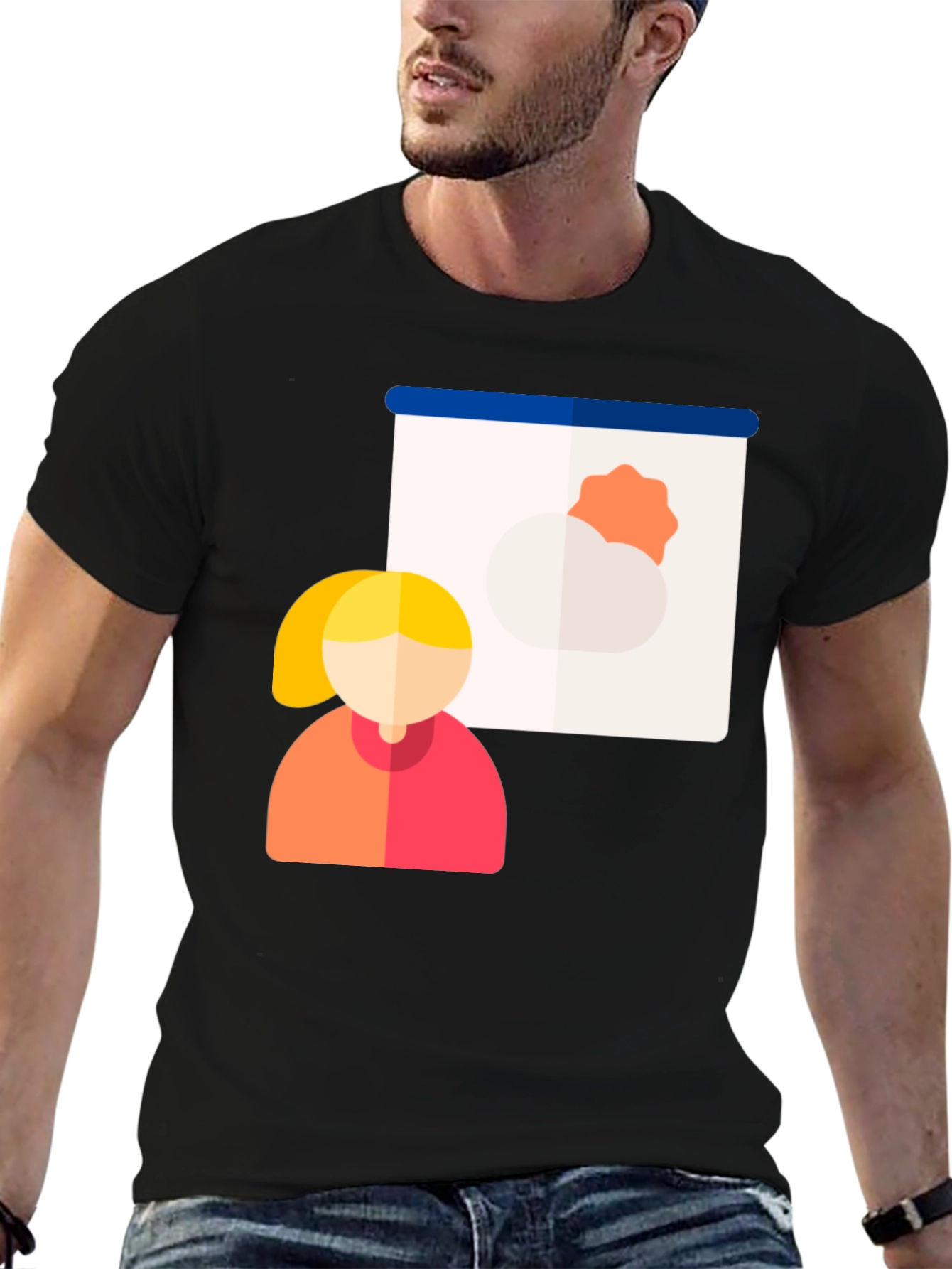 Black Weather Presenter Graphic T-Shirt view 6