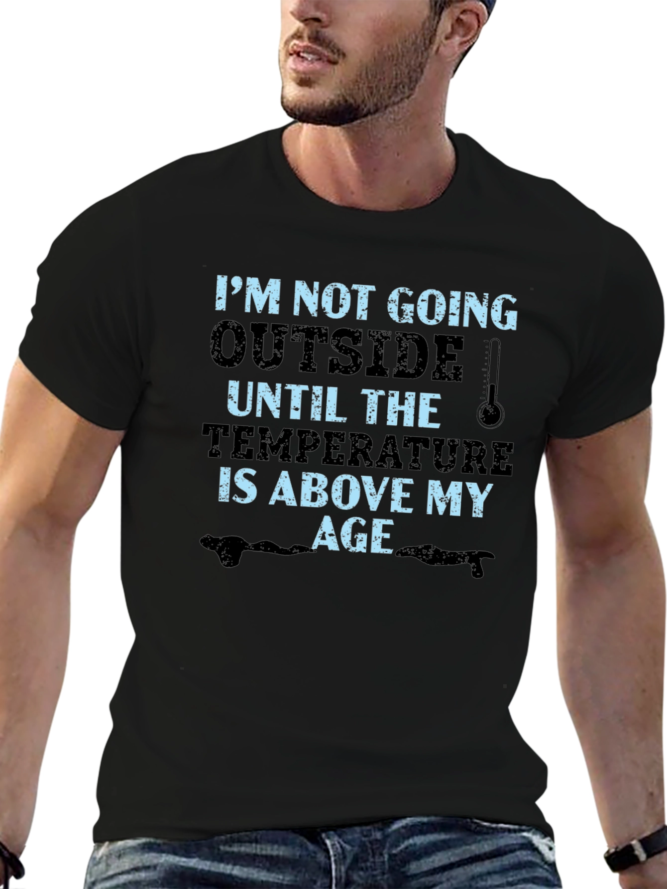 Black Funny Age Temperature Graphic T-Shirt view 6