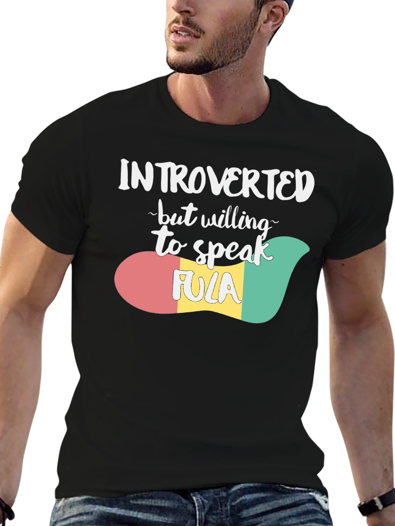 Black Introverted Fula T-Shirt view 6