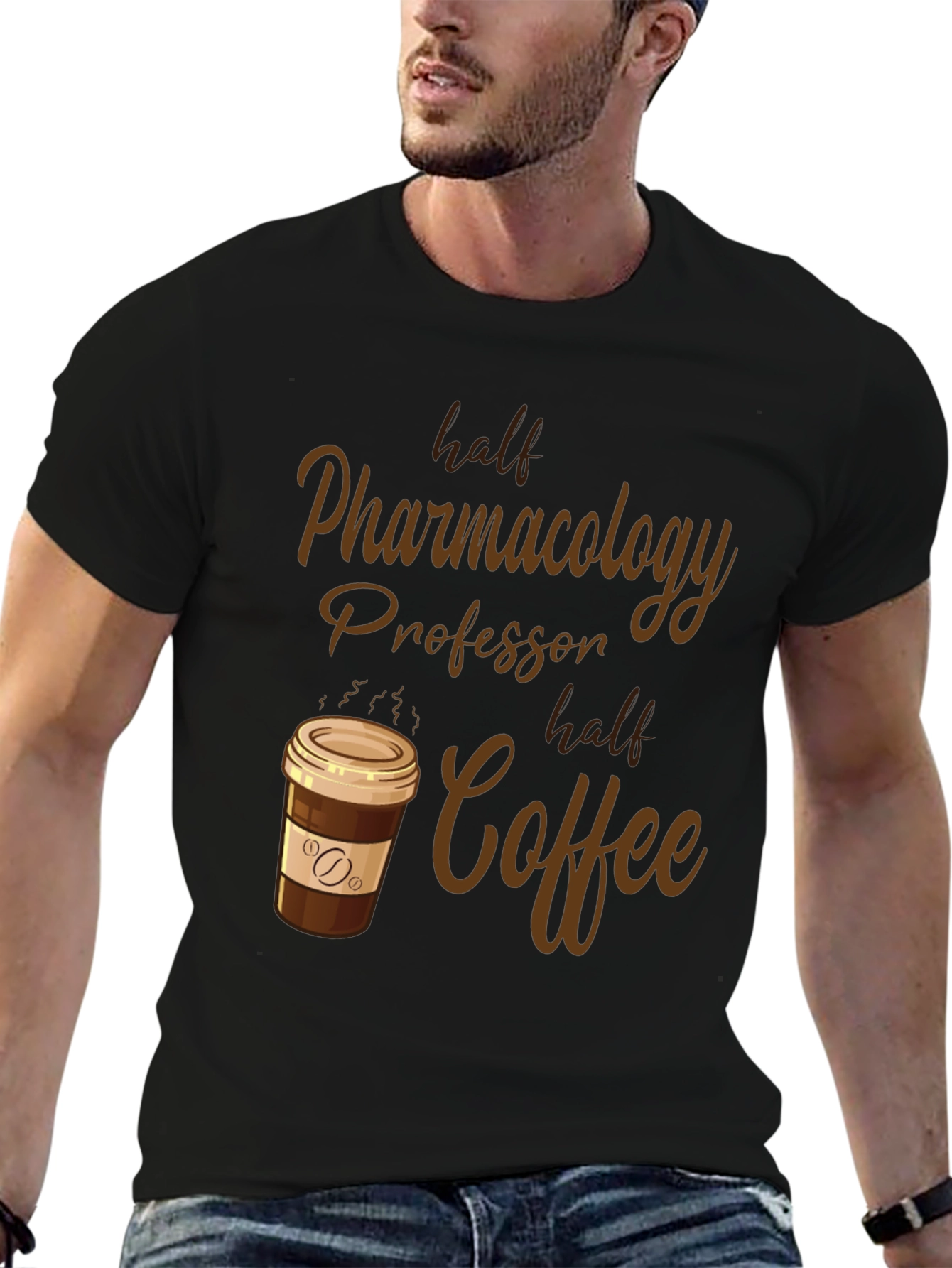 Black Pharmacology Professor Coffee Lover T-Shirt view 6