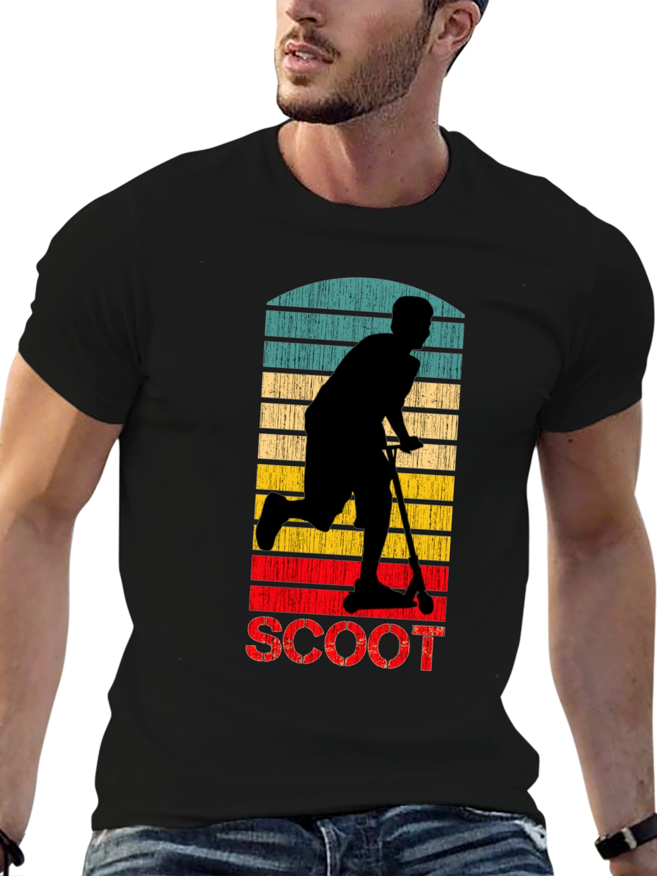 Retro Scooter Graphic T-Shirt - 6