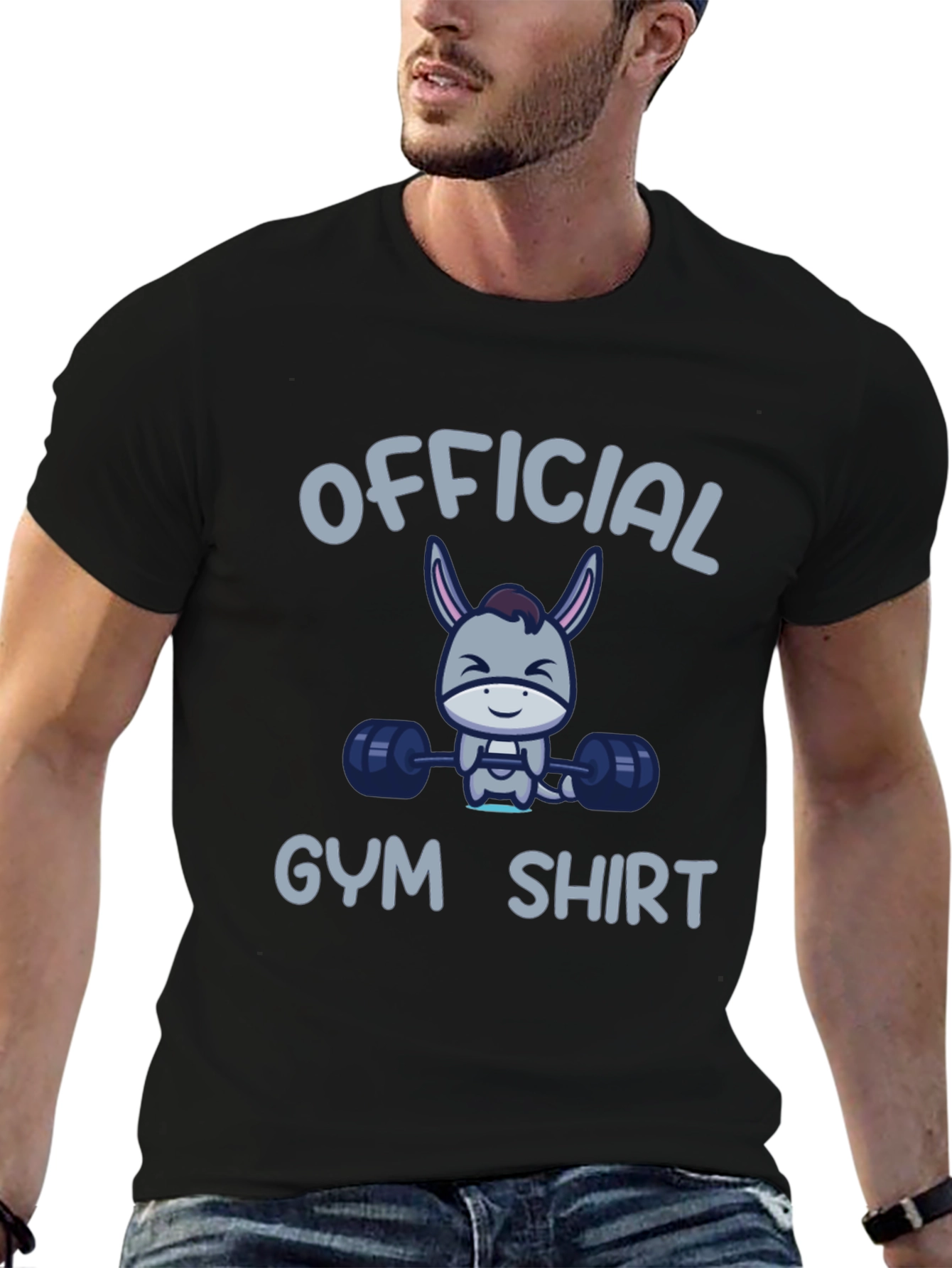 Black Funny Donkey Gym Shirt - Official Workout Tee view 6
