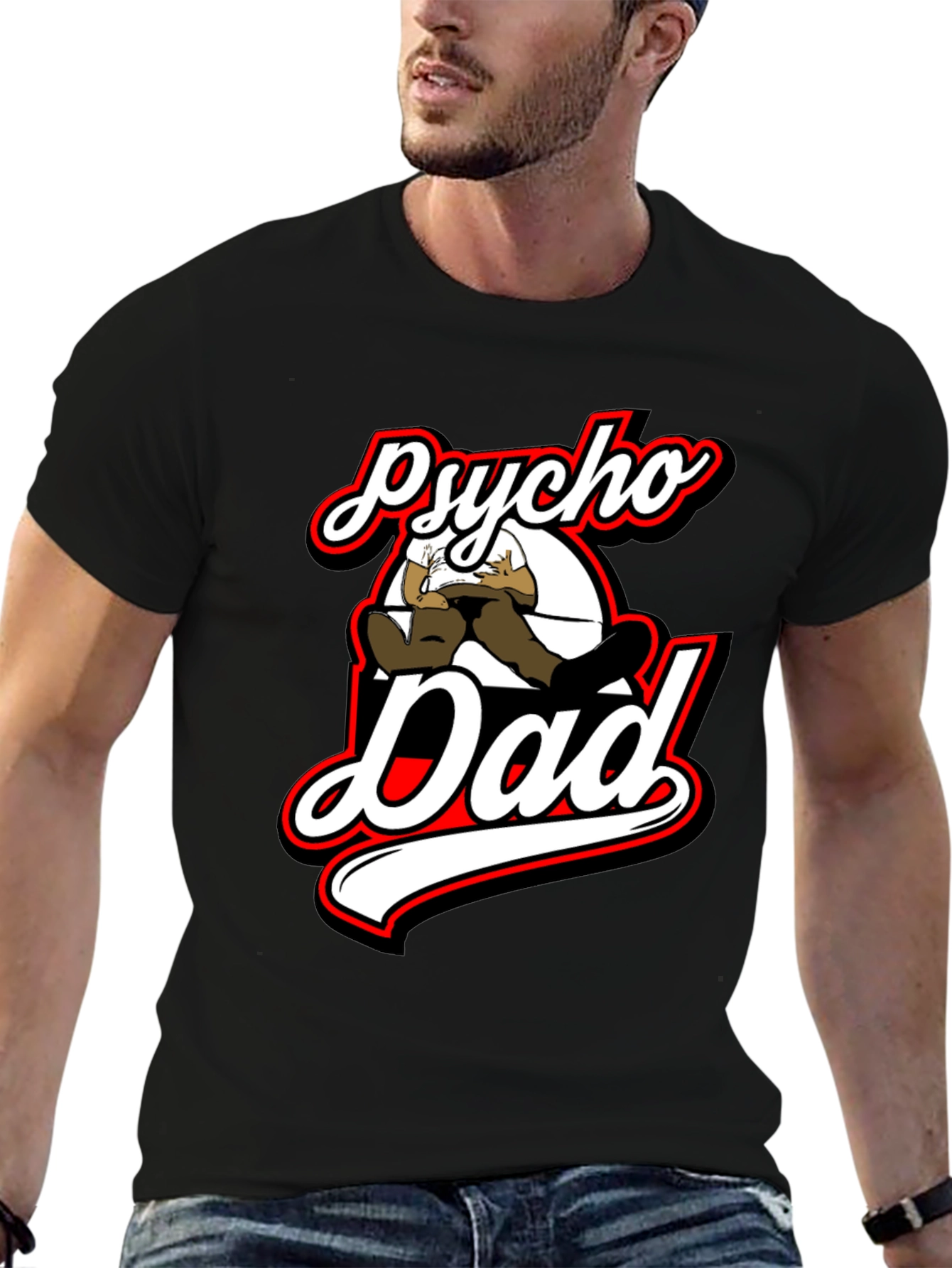 Black Psycho Dad Graphic T-Shirt view 6