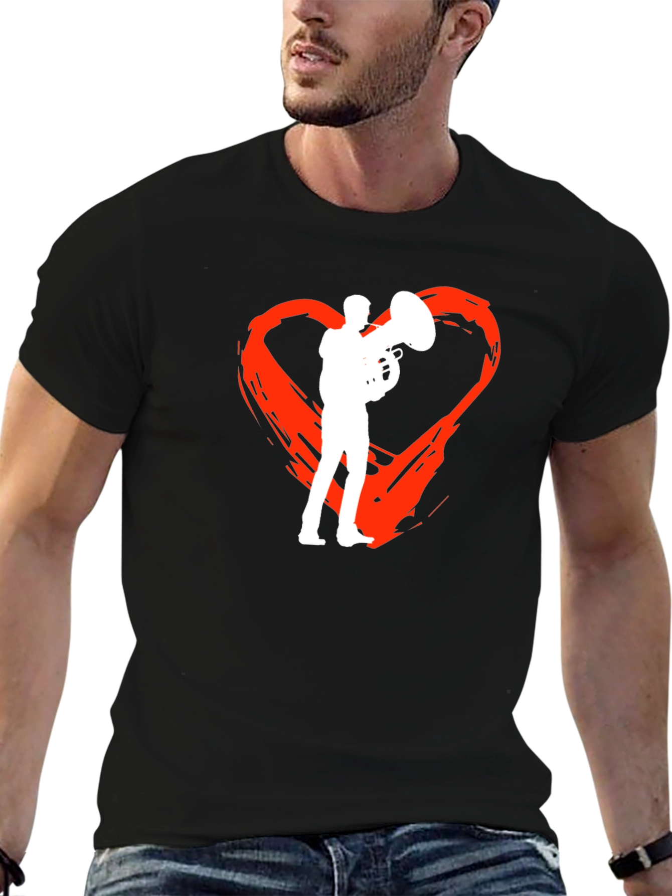 Black Tuba Heartbeat T-Shirt view 6