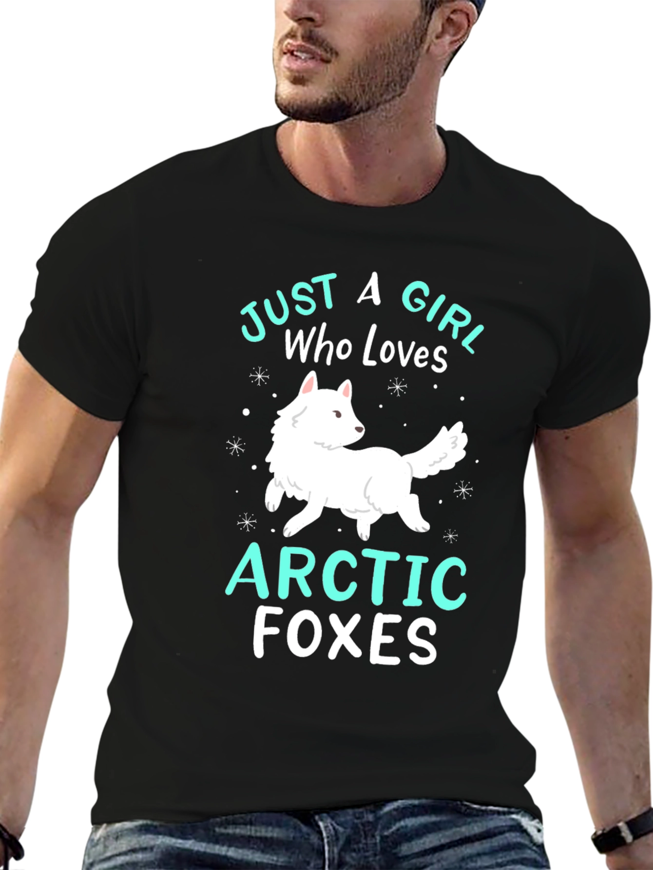 Black Arctic Foxes Graphic Tee: Just a Girl Who Loves Foxes view 6