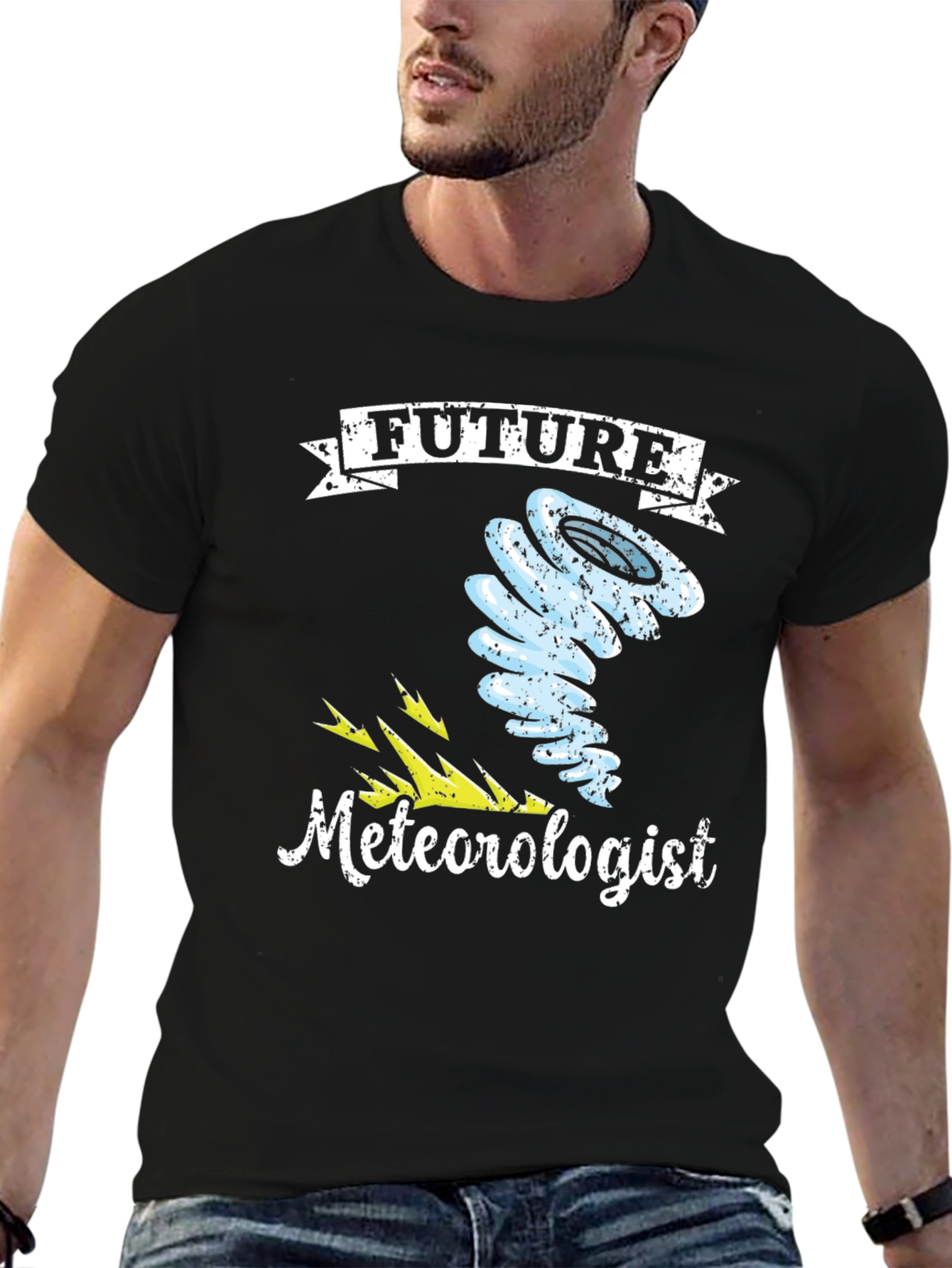 Black Future Meteorologist T-Shirt view 6