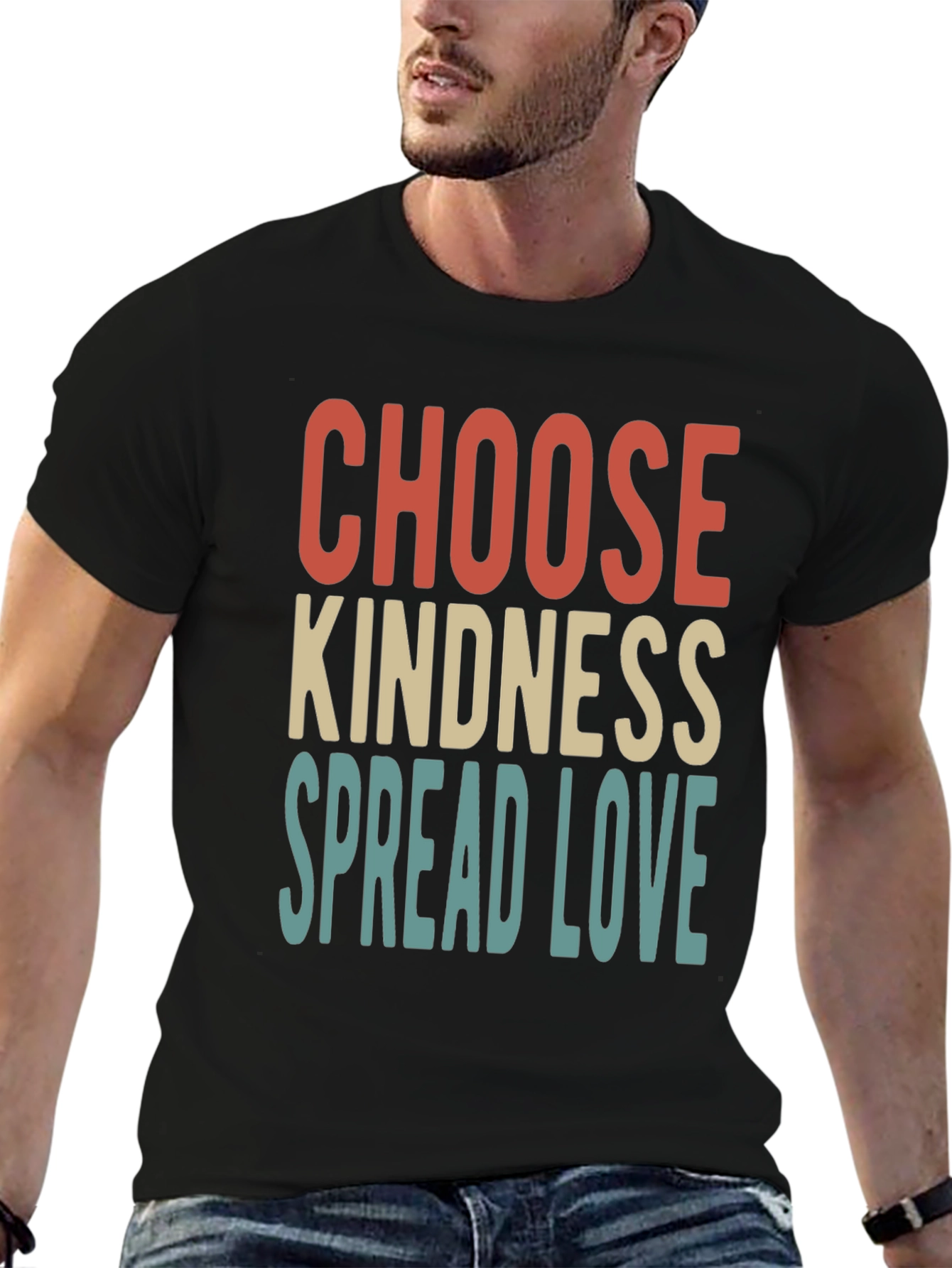 Black Choose Kindness Graphic Tee - Spread Love T-Shirt view 6
