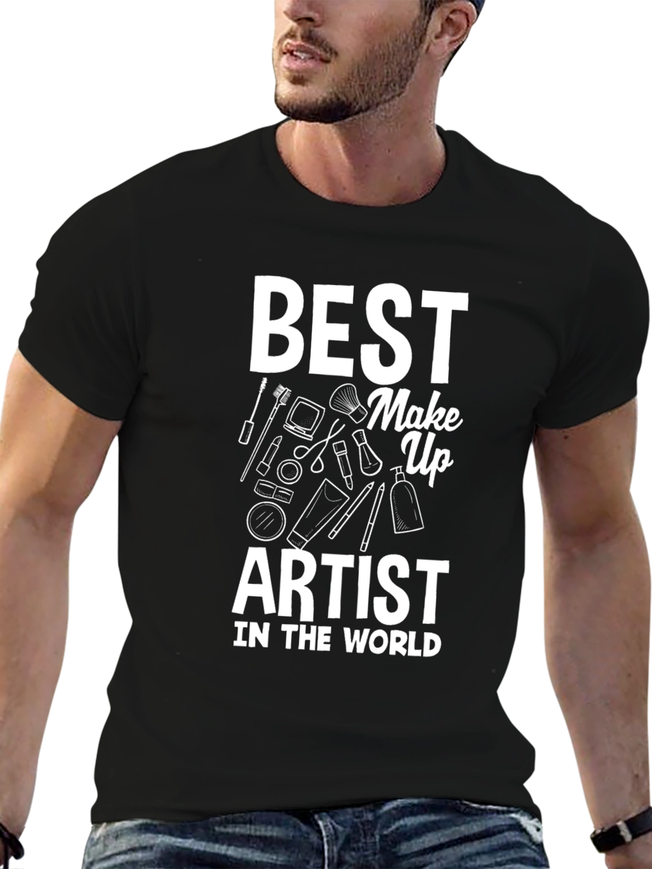 Black Best Make Up Artist T-Shirt view 6