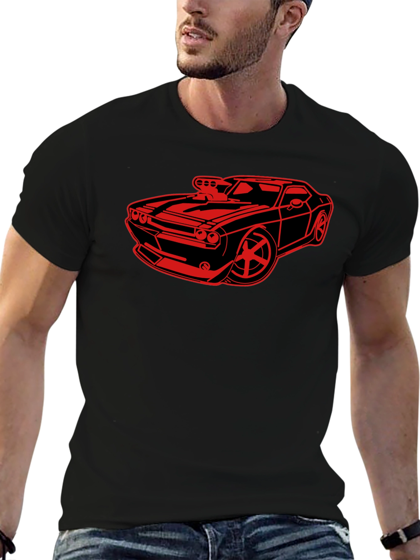 Black Car Graphic Black T-Shirt view 6