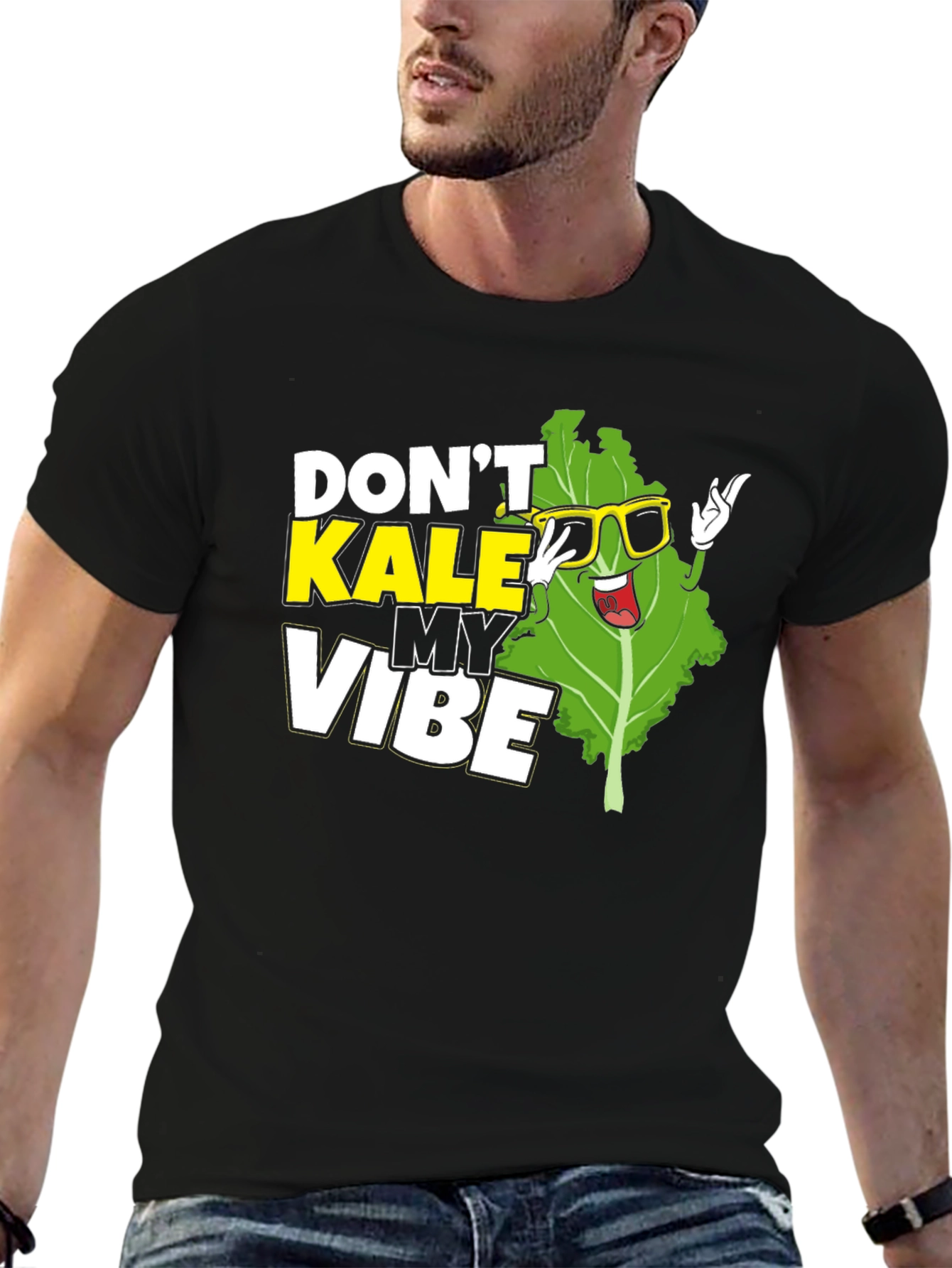 Don't Kale My Vibe Black Graphic T-Shirt - 6