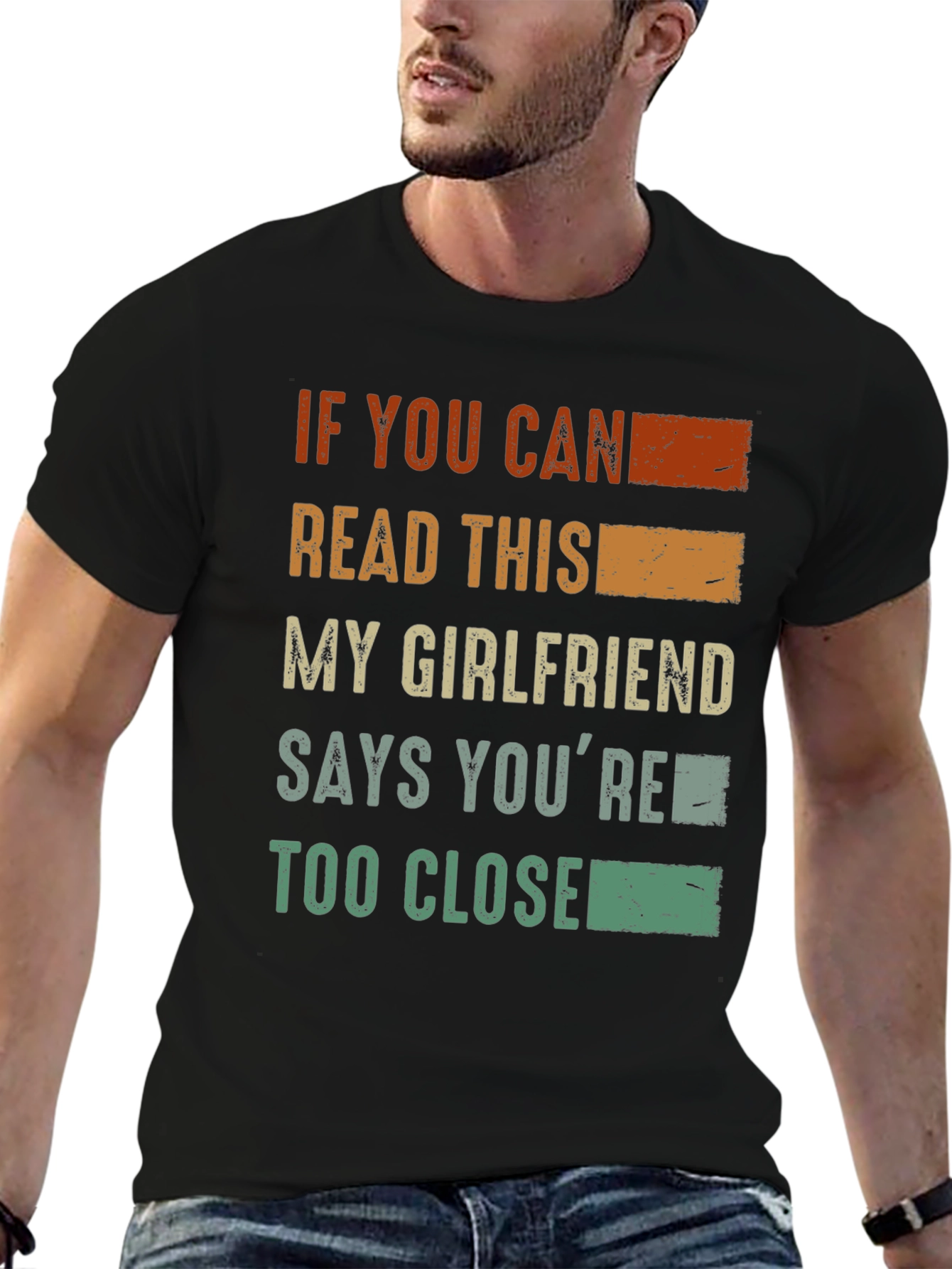 Black Funny Graphic T-Shirt - "If You Can Read This..." view 6