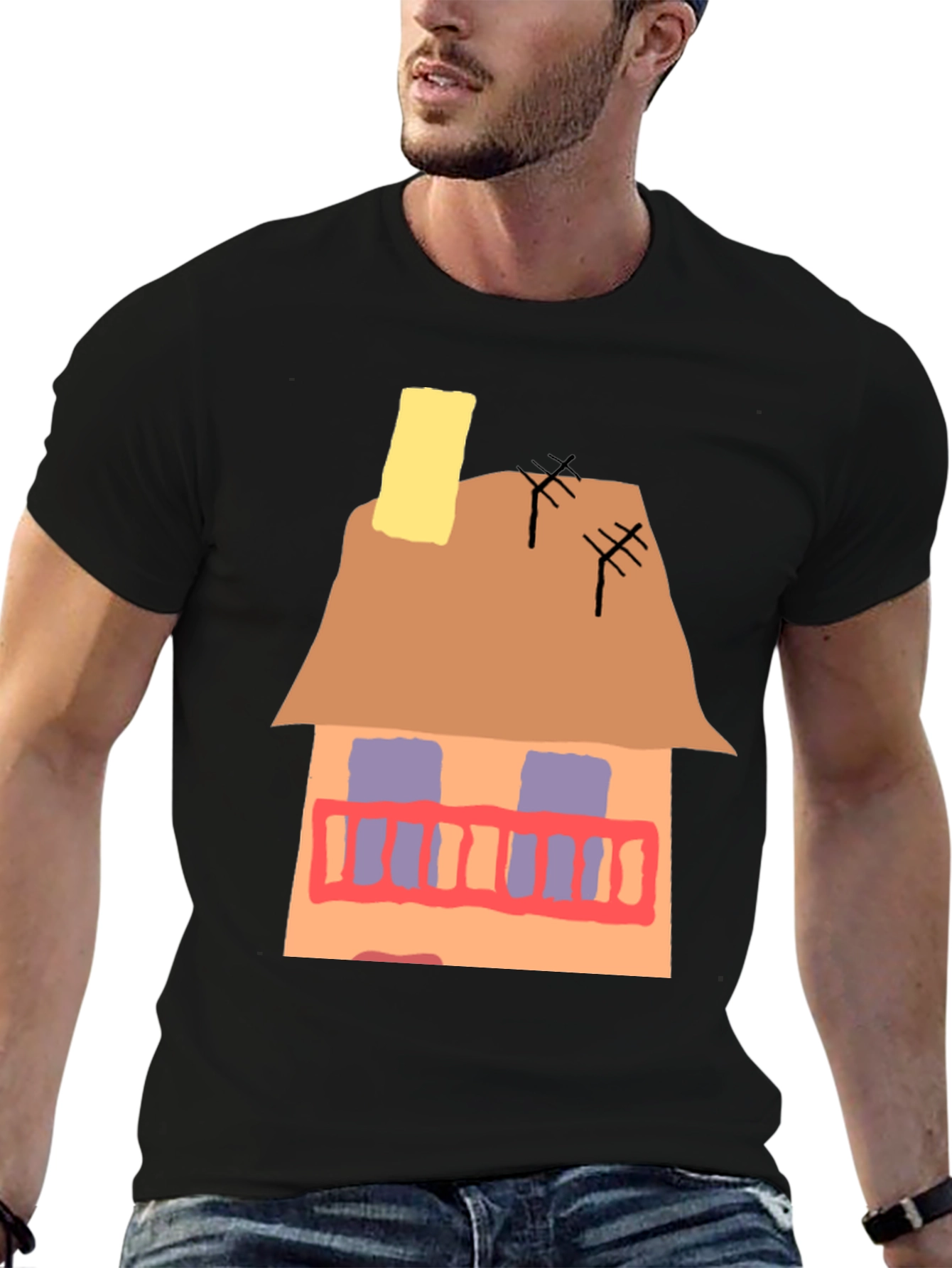 Black House Graphic T-Shirt - Unique Design view 6