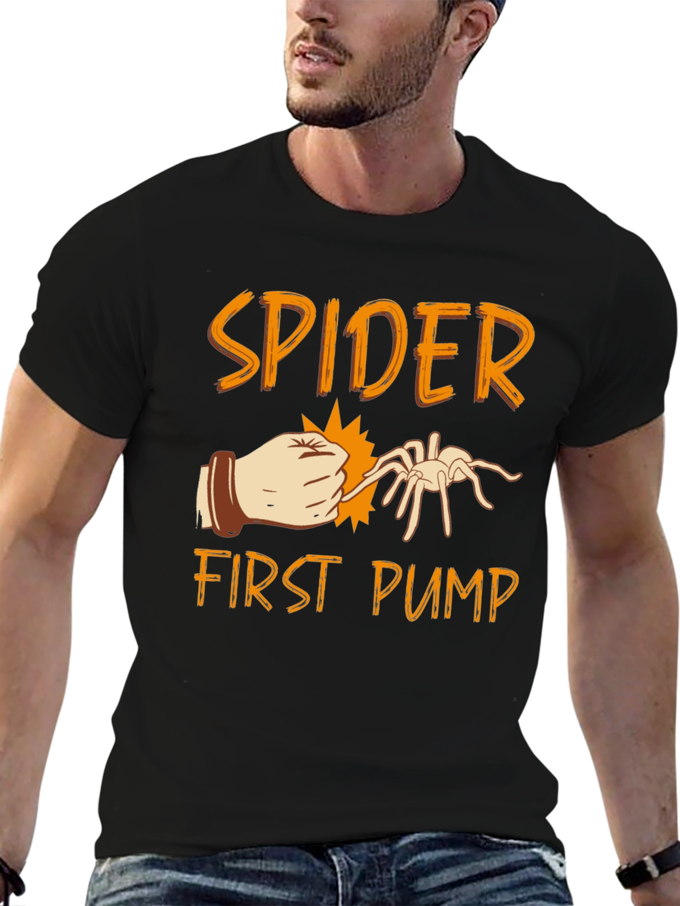 Black Spider First Pump Black Graphic T-Shirt view 6