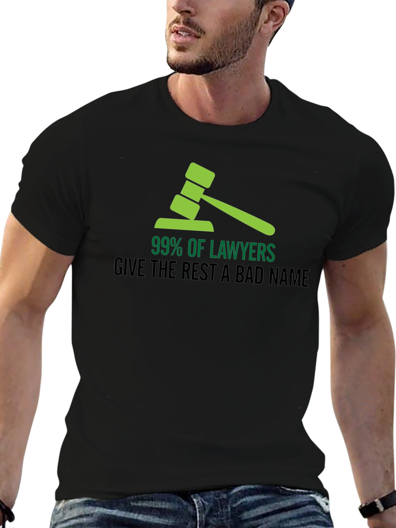Black 99% of Lawyers Funny Graphic T-Shirt view 6