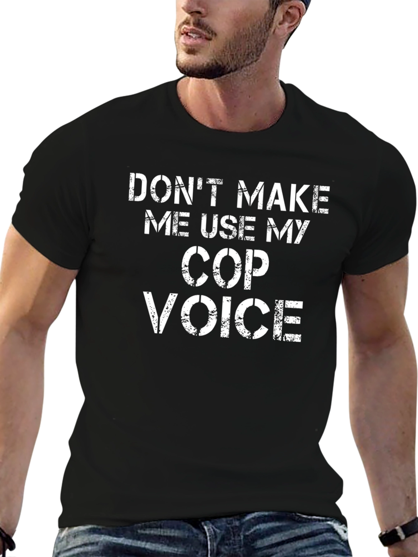 Black Don't Make Me Use My Cop Voice T-Shirt view 6