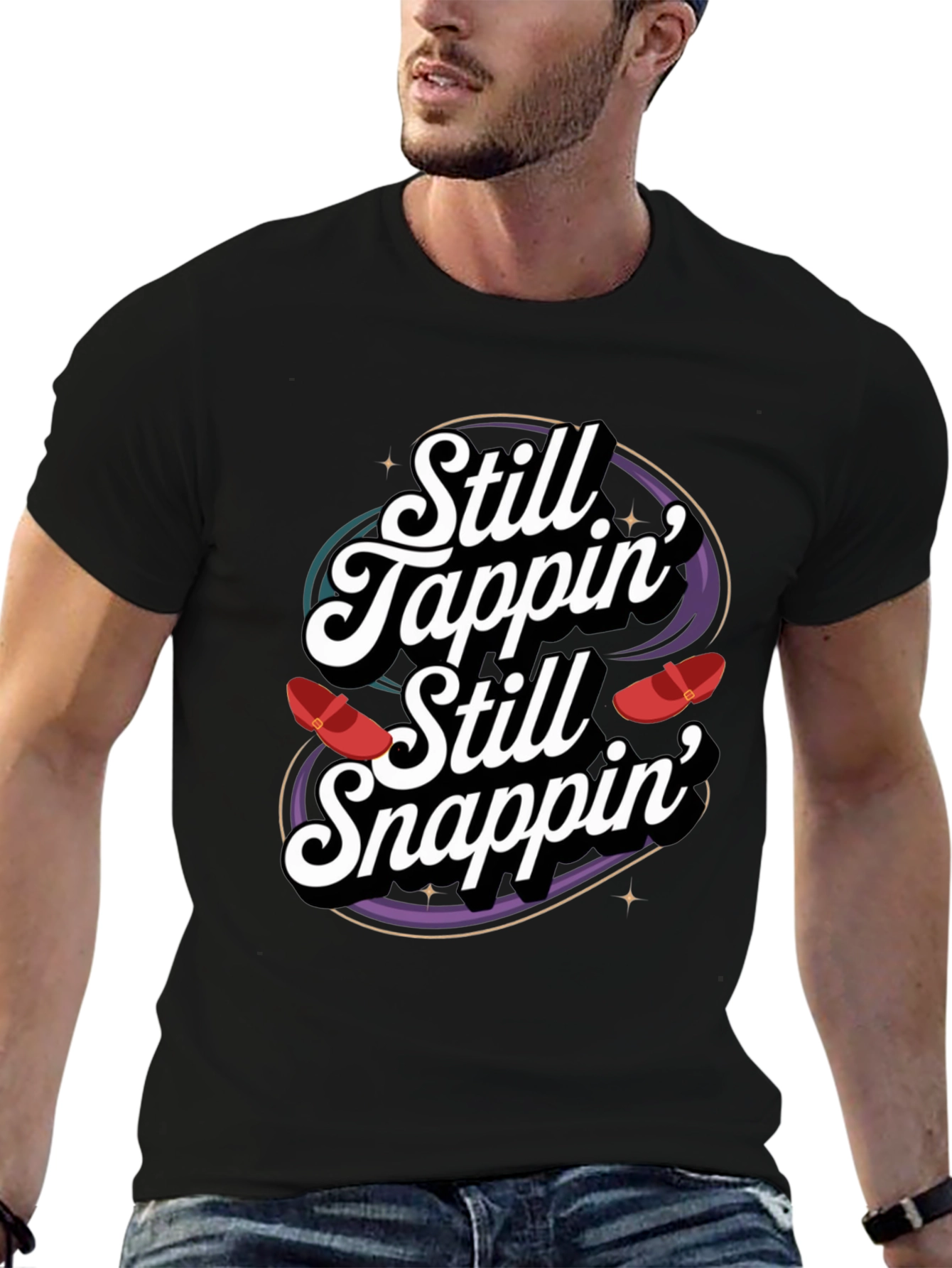 Black Still Tappin' Still Snappin' Graphic Tee view 6