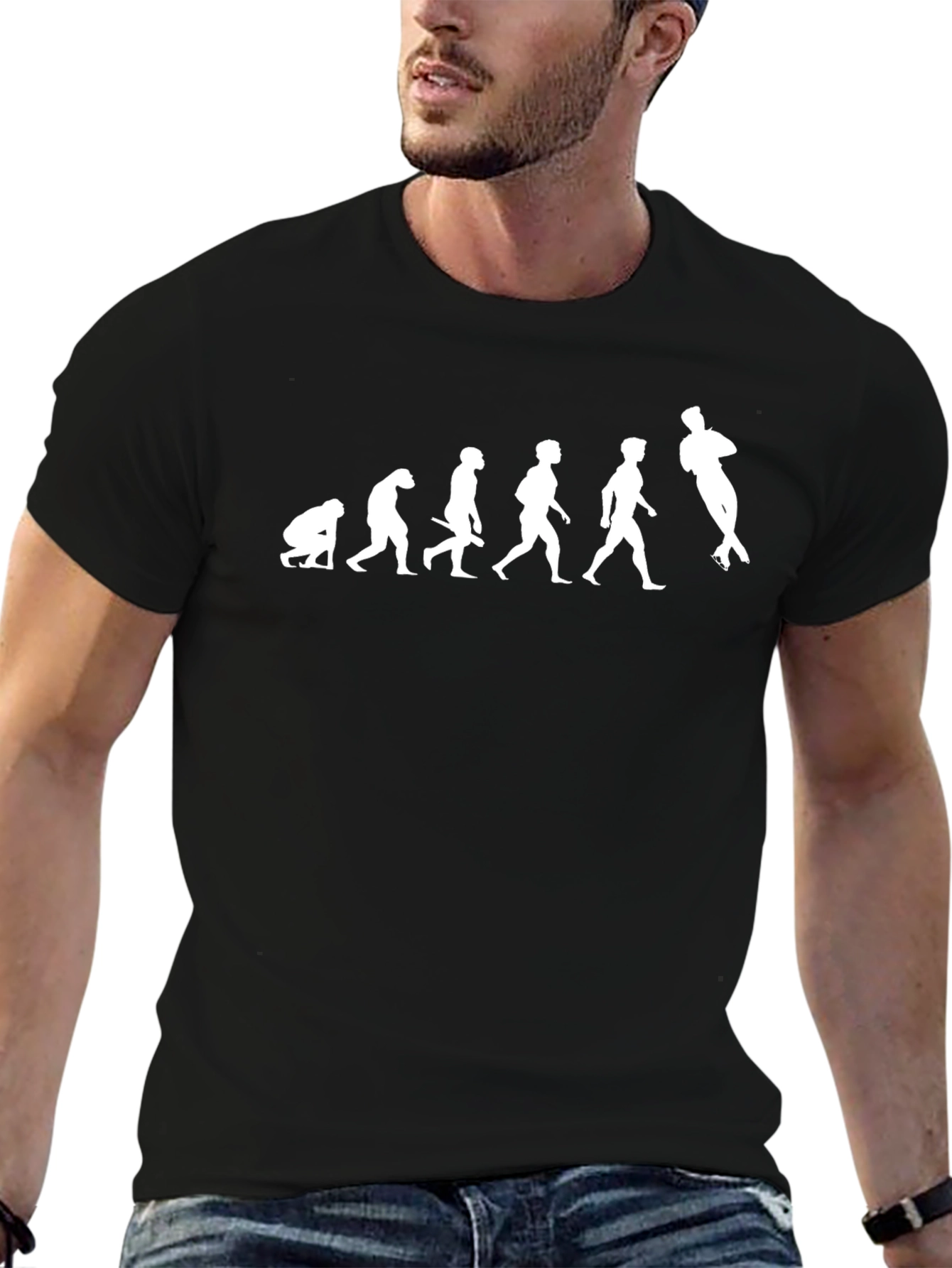 Black Evolution Rugby T-Shirt - Black Cotton Tee view 6